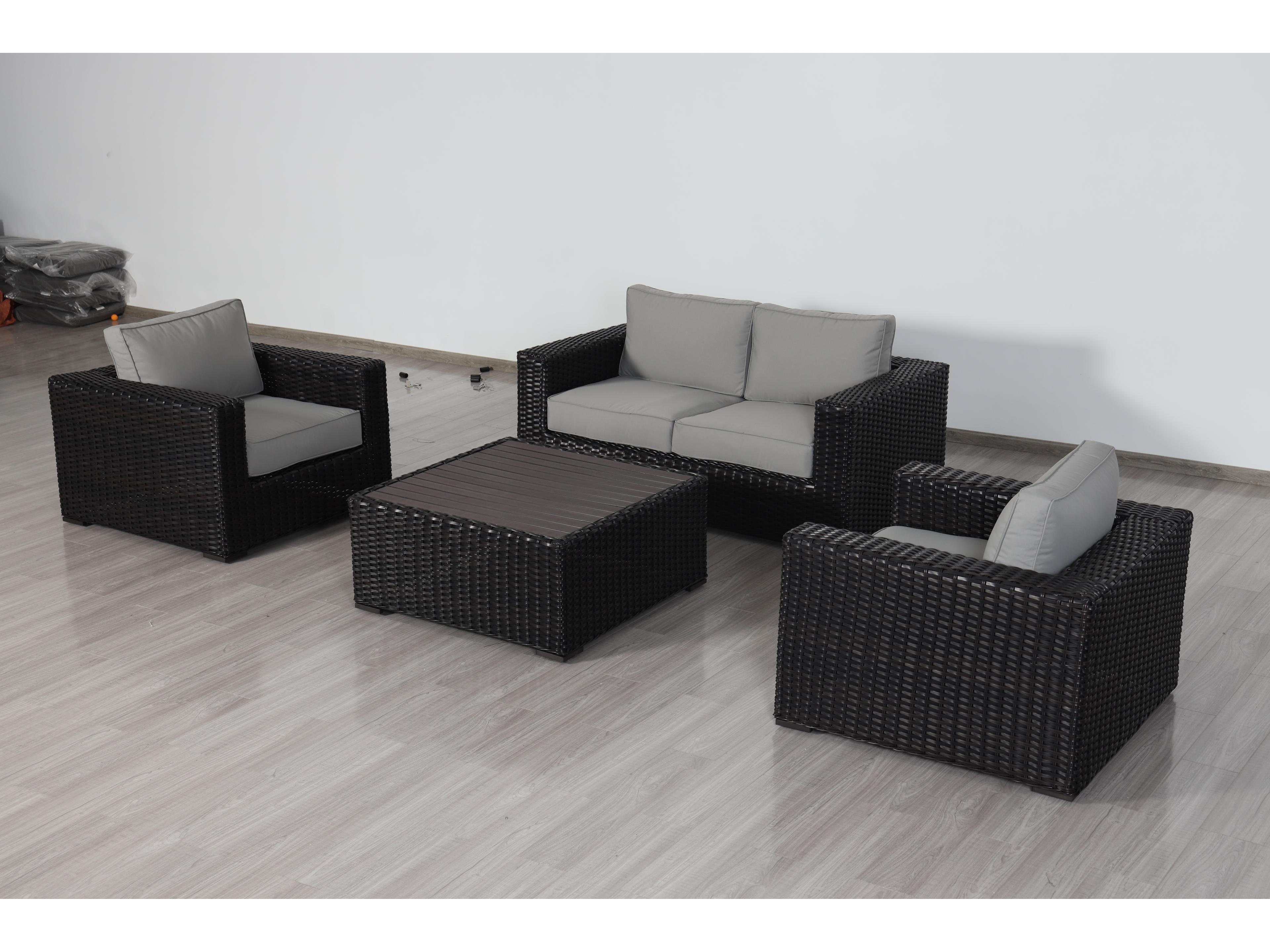Teva Santa Monica Grey Wicker Rattan Outdoor Lounge Set