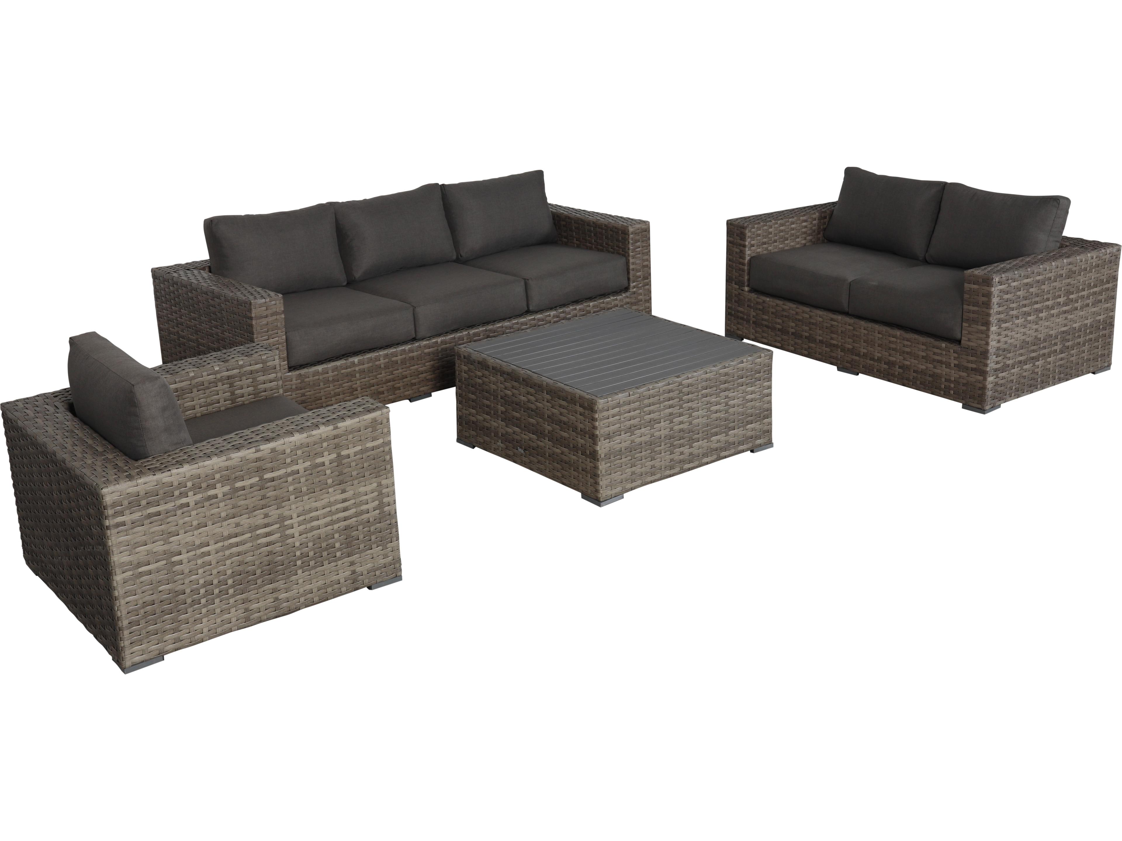 Teva Bali Wicker Deep Seating Patio Lounge Set