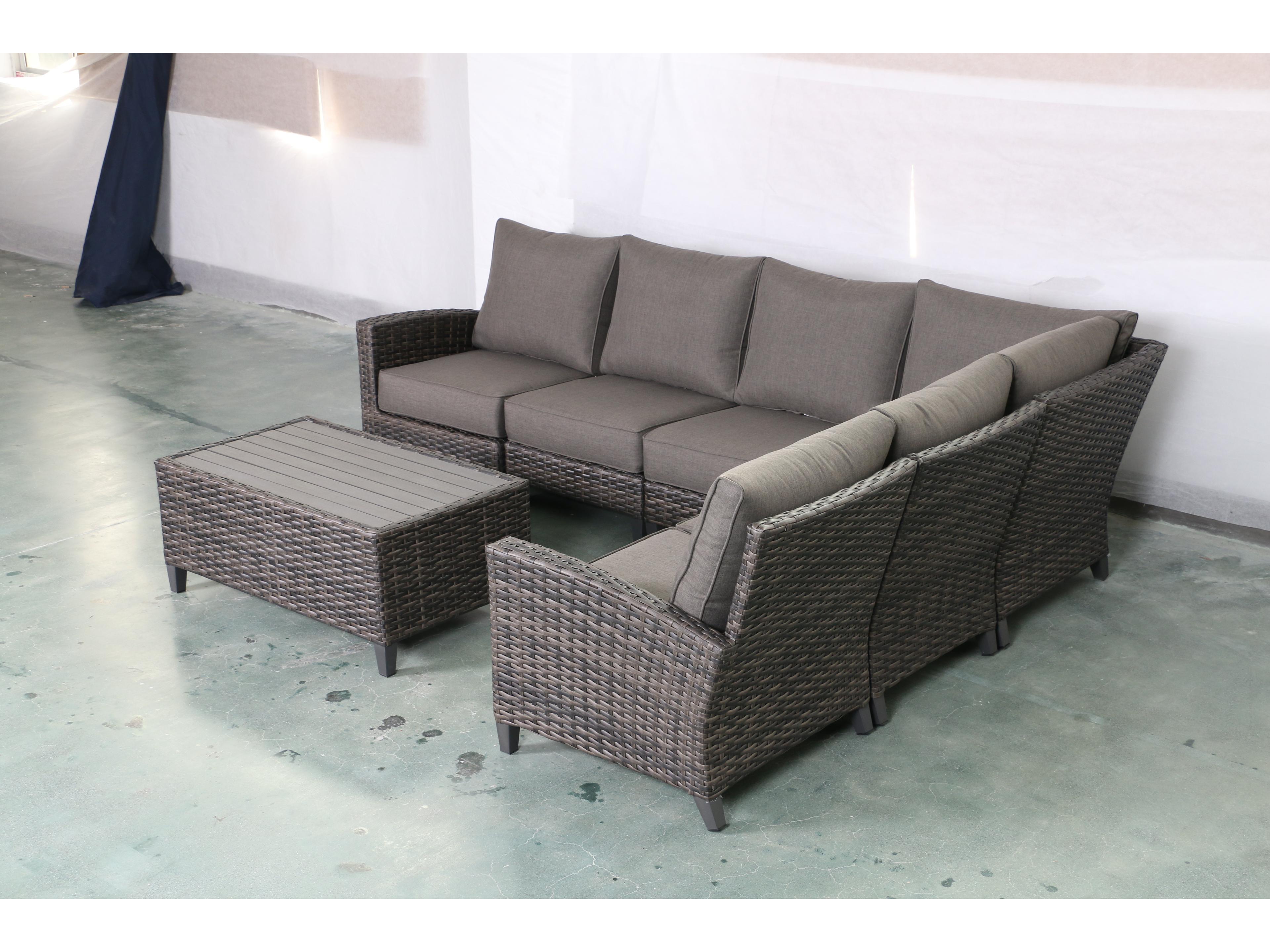 Teva Barbados 6 Piece Sectional Set with Coffee Table