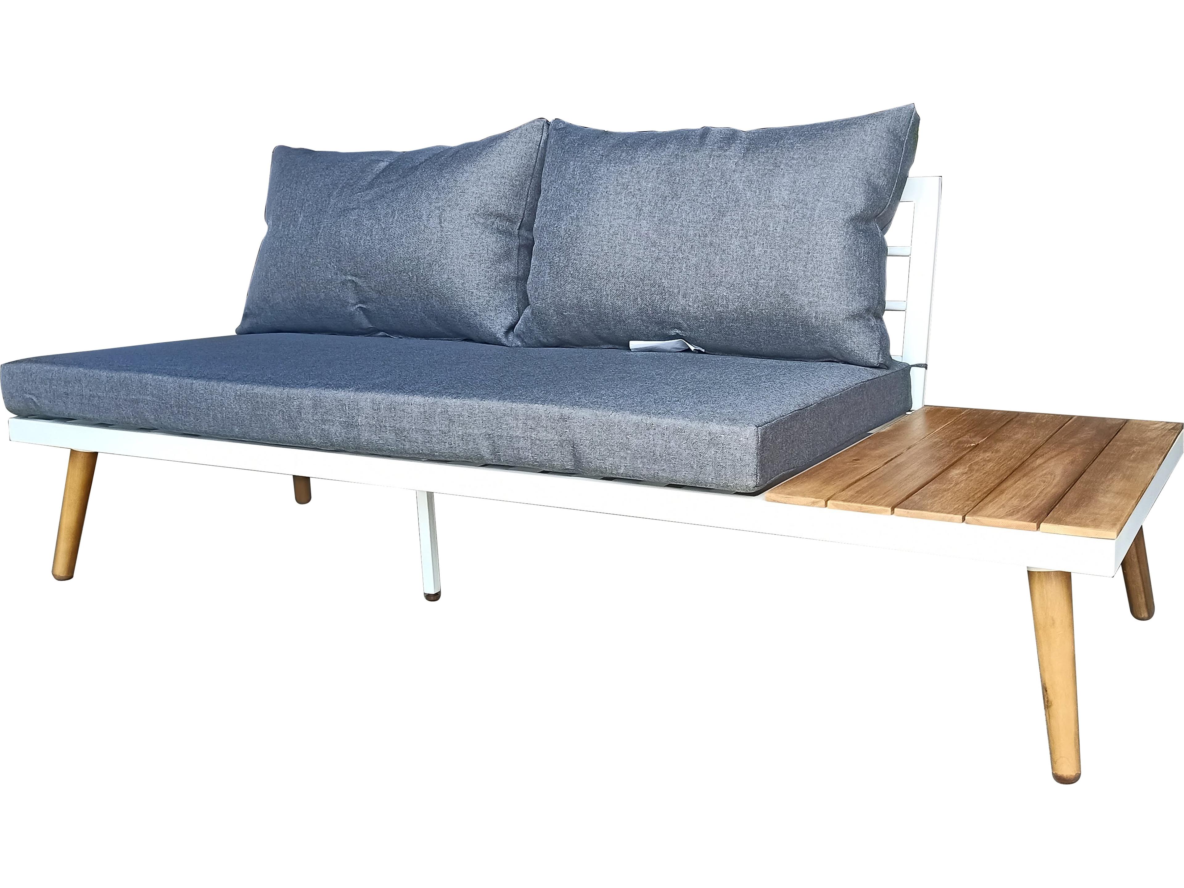 Teva Paradise Wood Iron Sectional Outdoor Patio Lounge Set