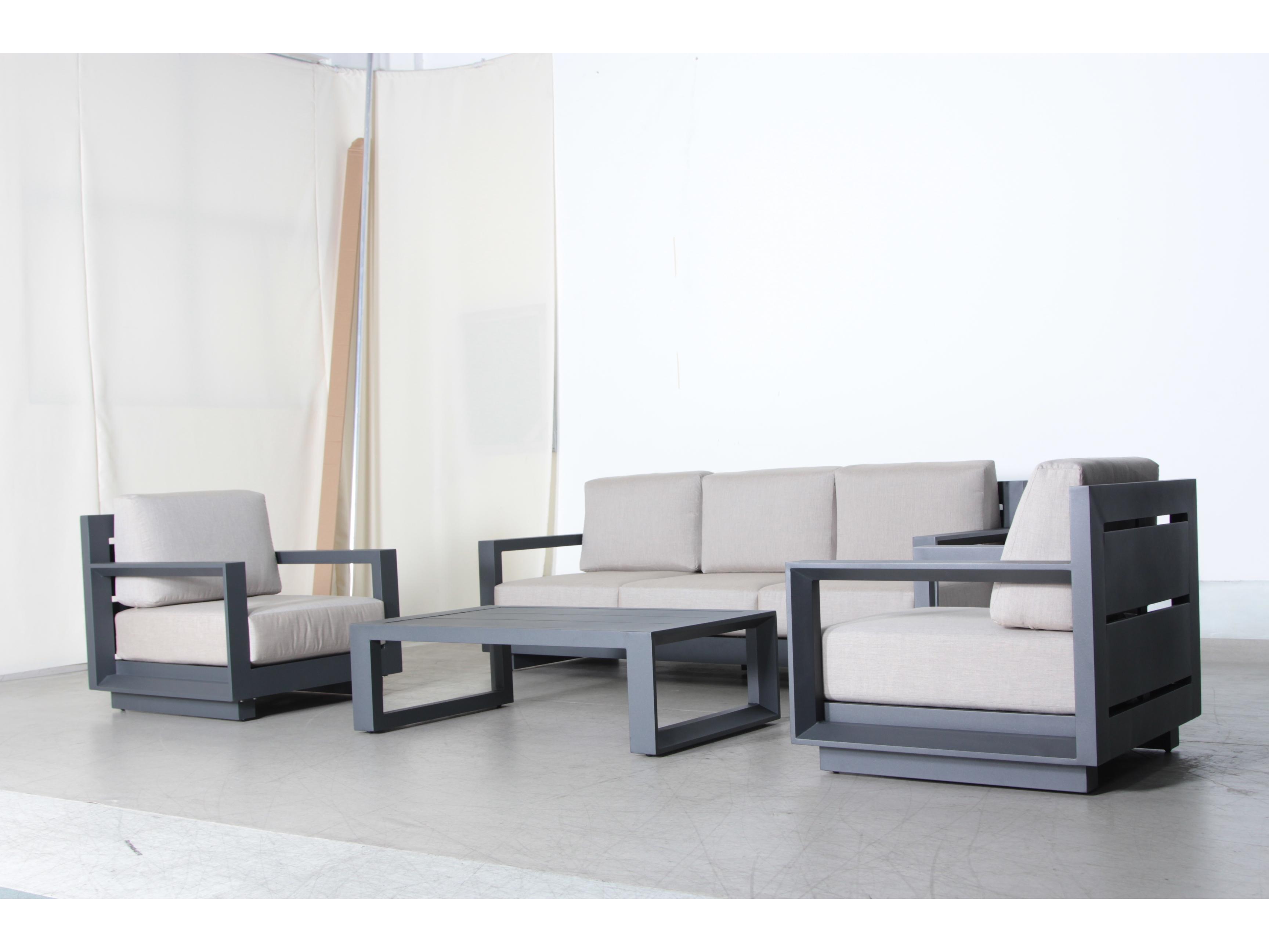 Teva Paris Aluminum 4 Piece Outdoor Patio Lounge Set