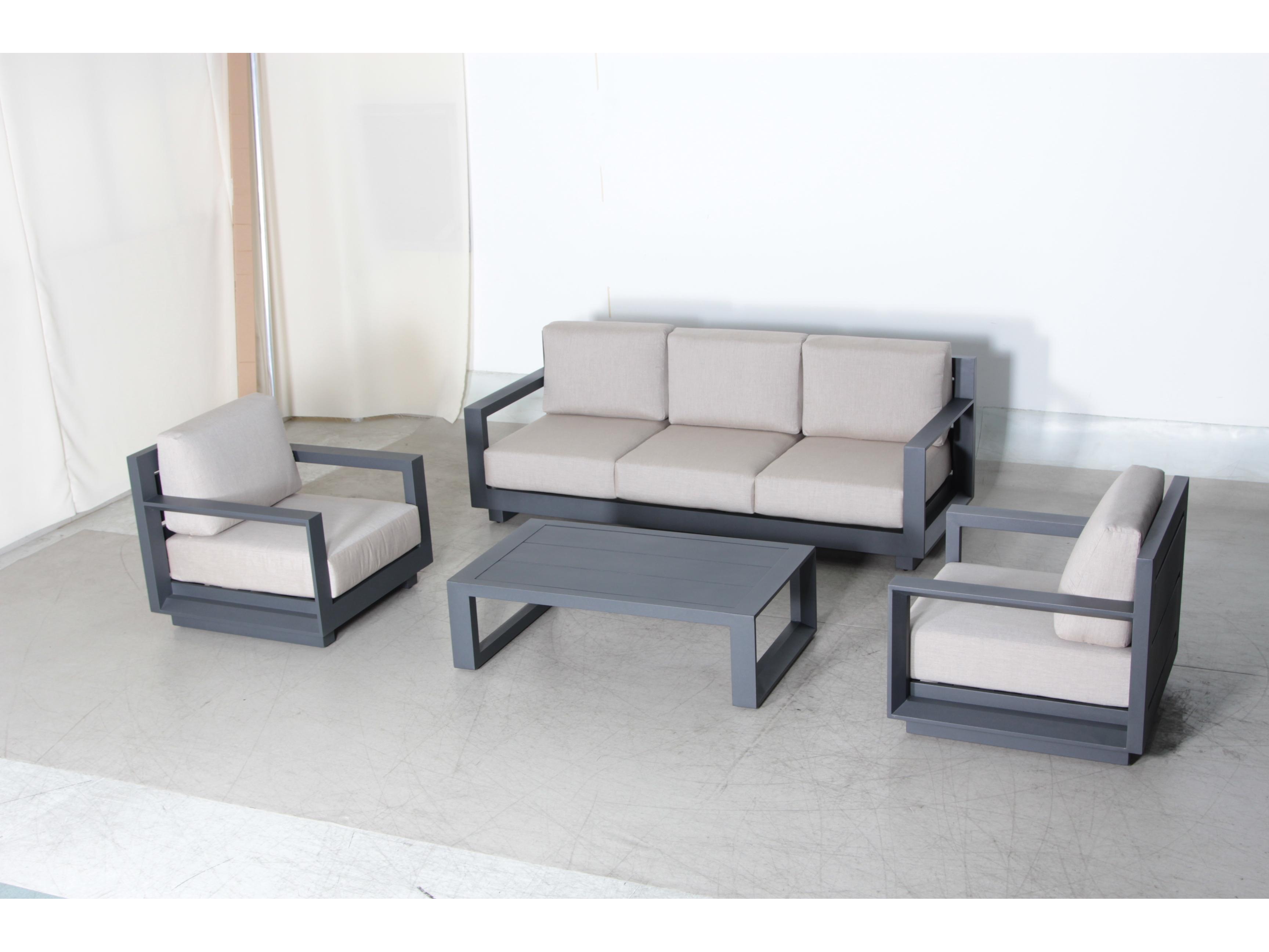 Teva Paris Aluminum 4 Piece Outdoor Patio Lounge Set