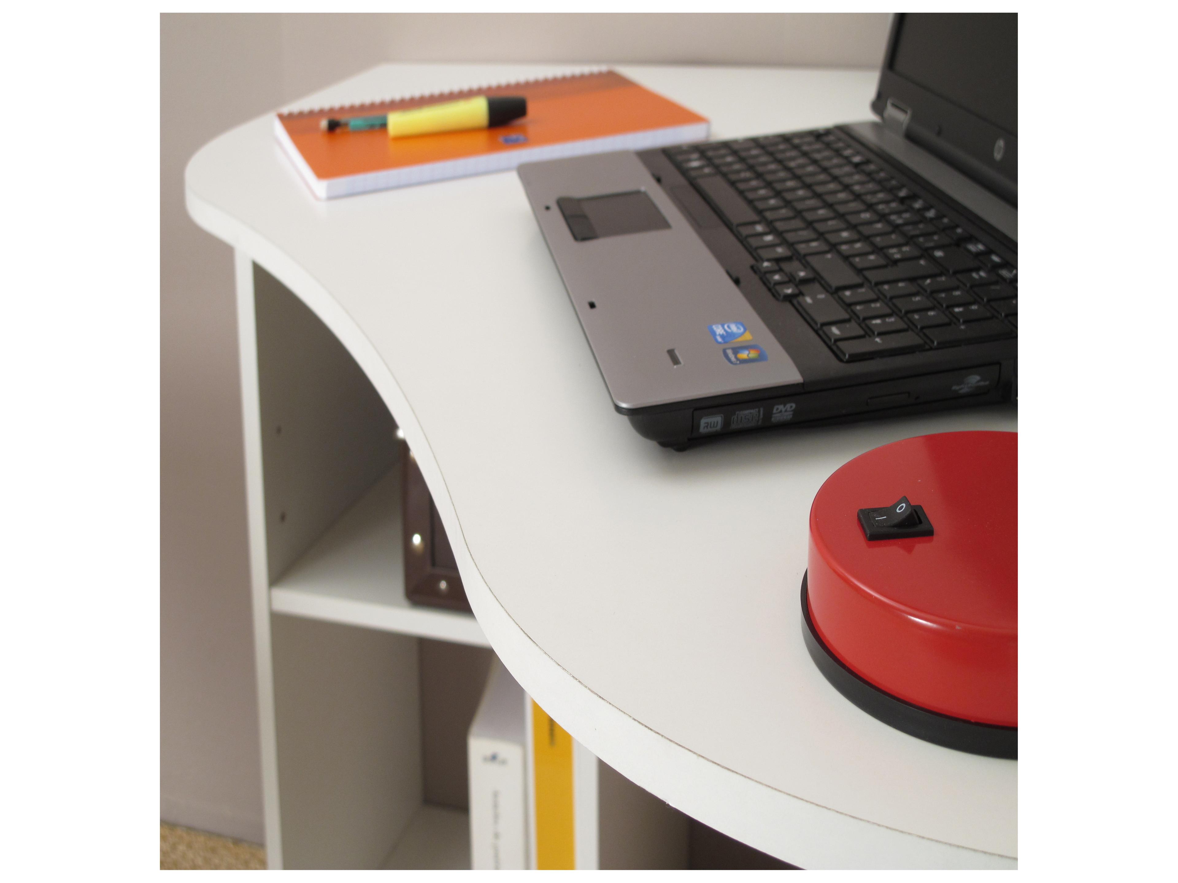 TemaHome Corner Melamine White Desk