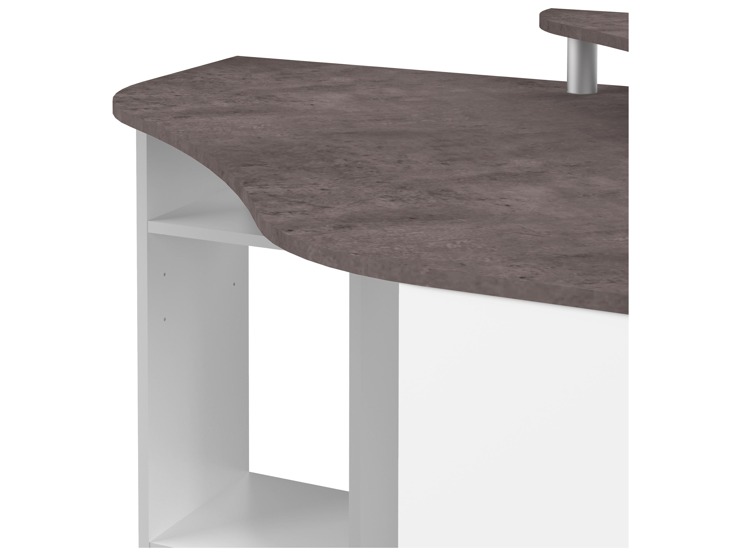 TemaHome Corner Melamine White & Concrete Look Desk
