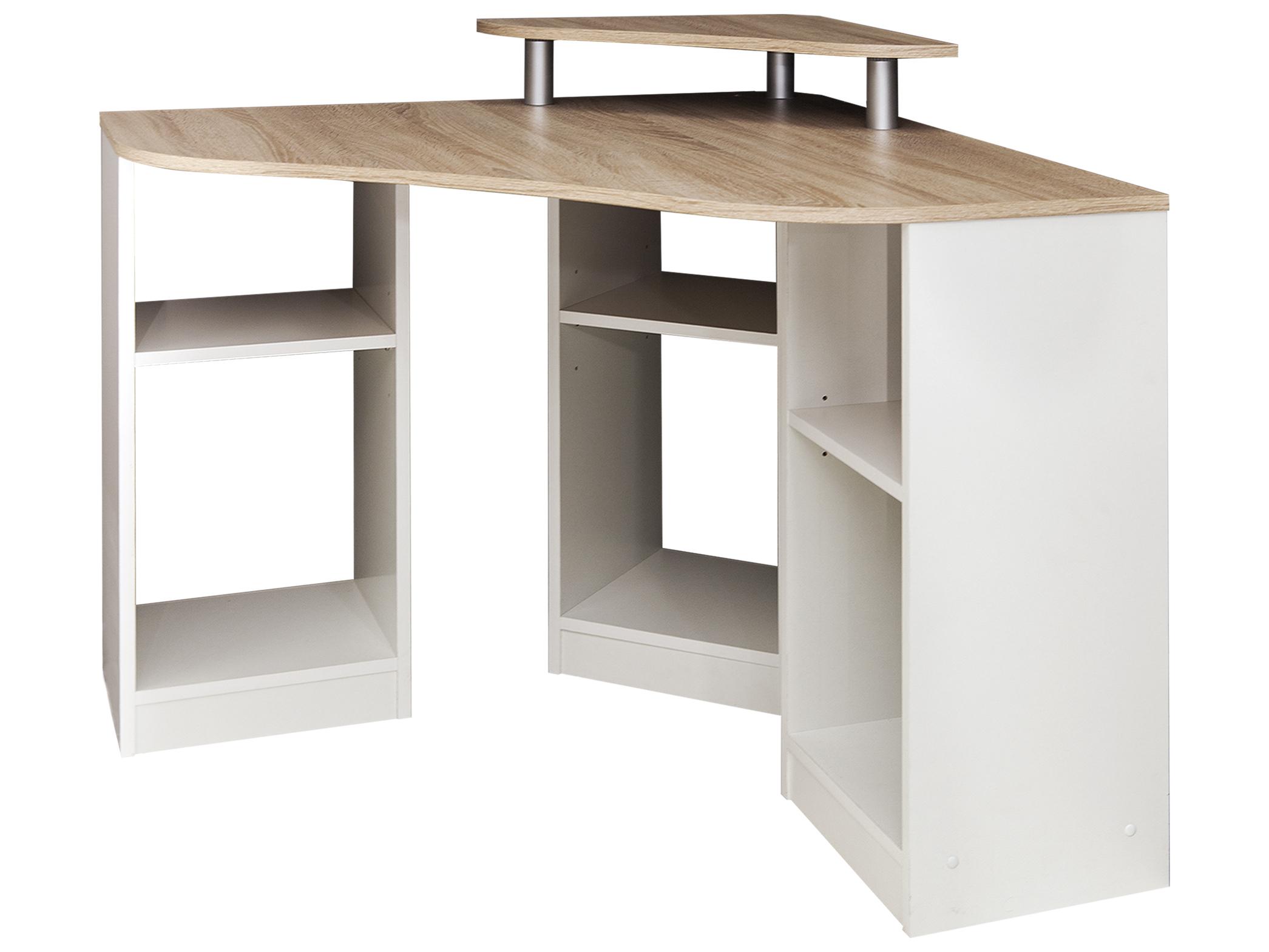 TemaHome Corner Melamine Natural Oak & White Desk