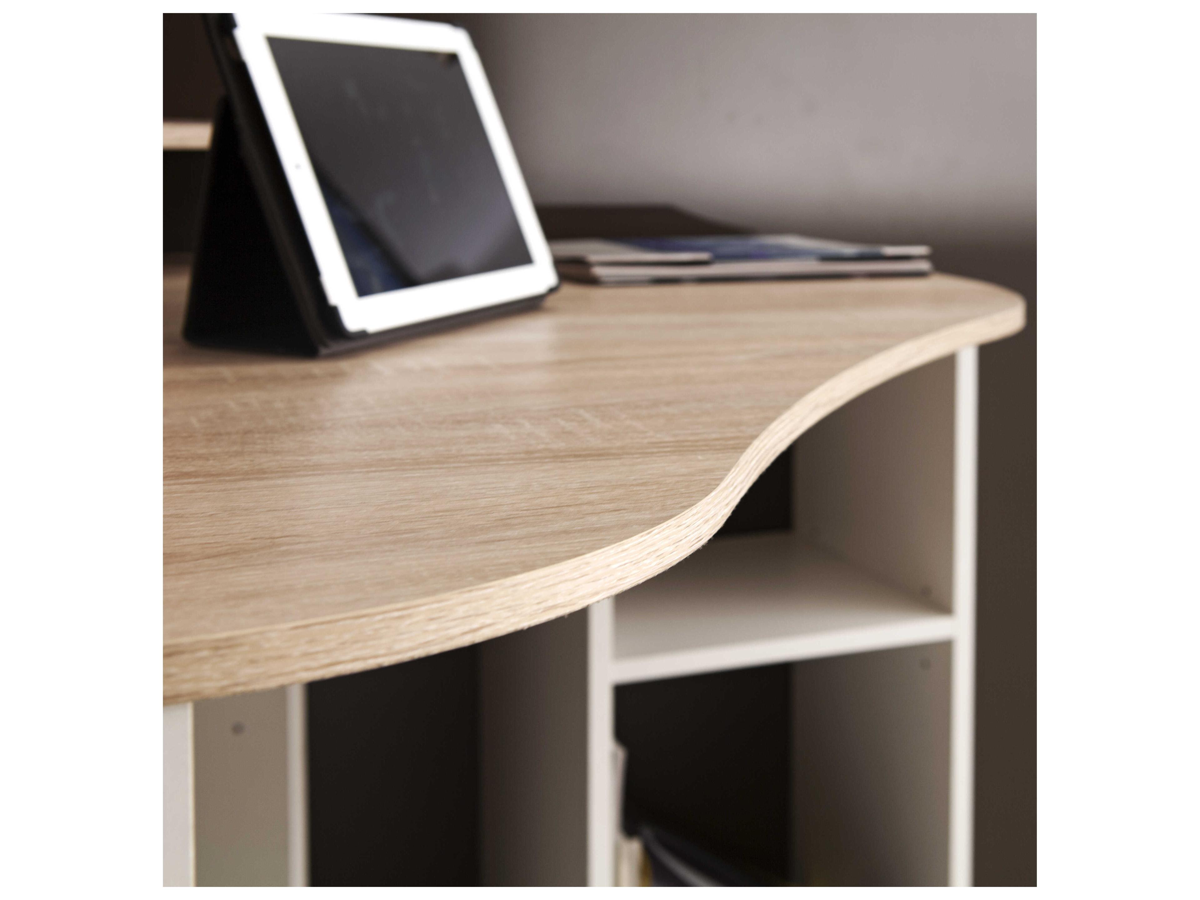 TemaHome Corner Melamine Natural Oak & White Desk