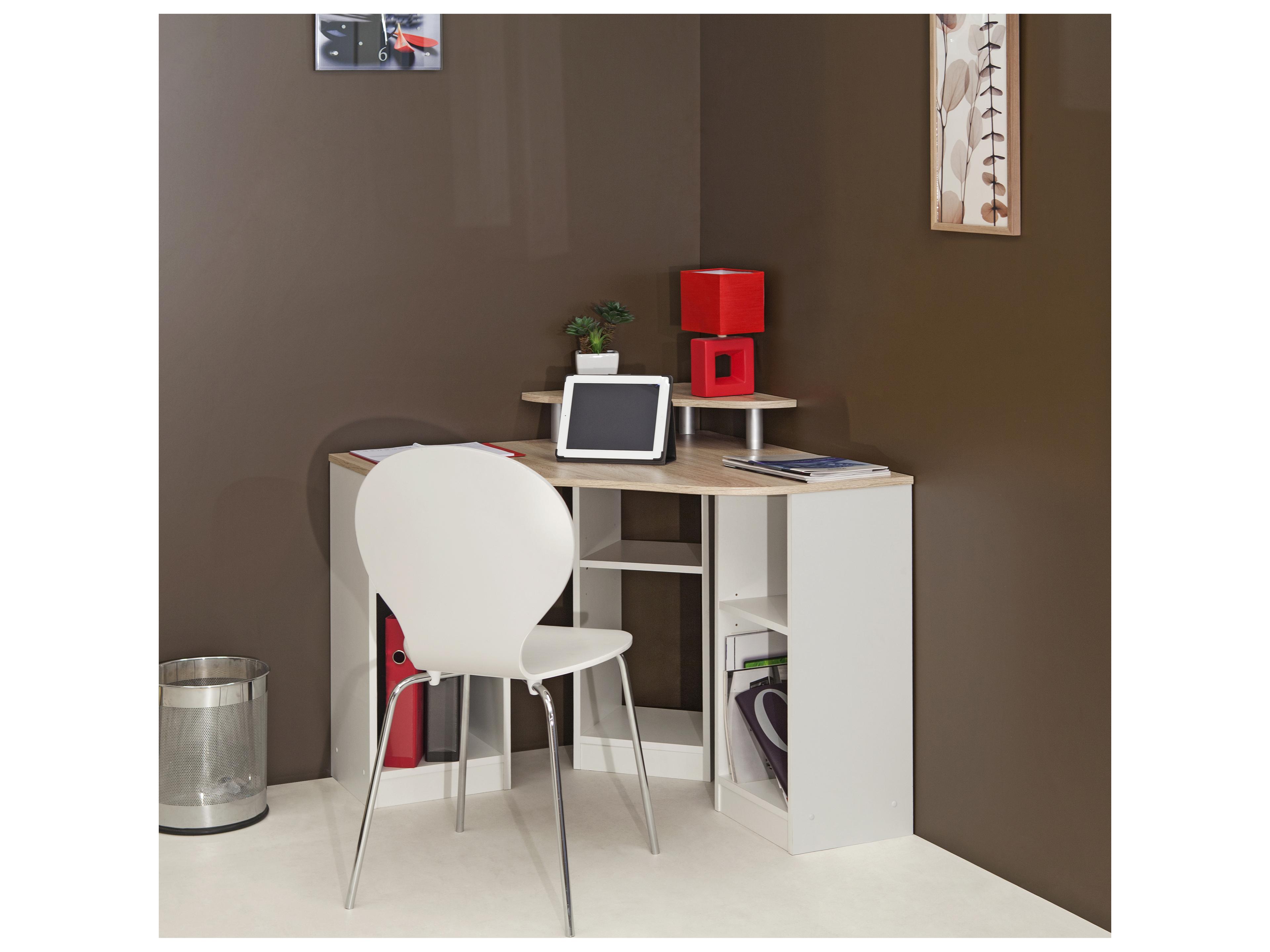 TemaHome Corner Melamine Natural Oak & White Desk