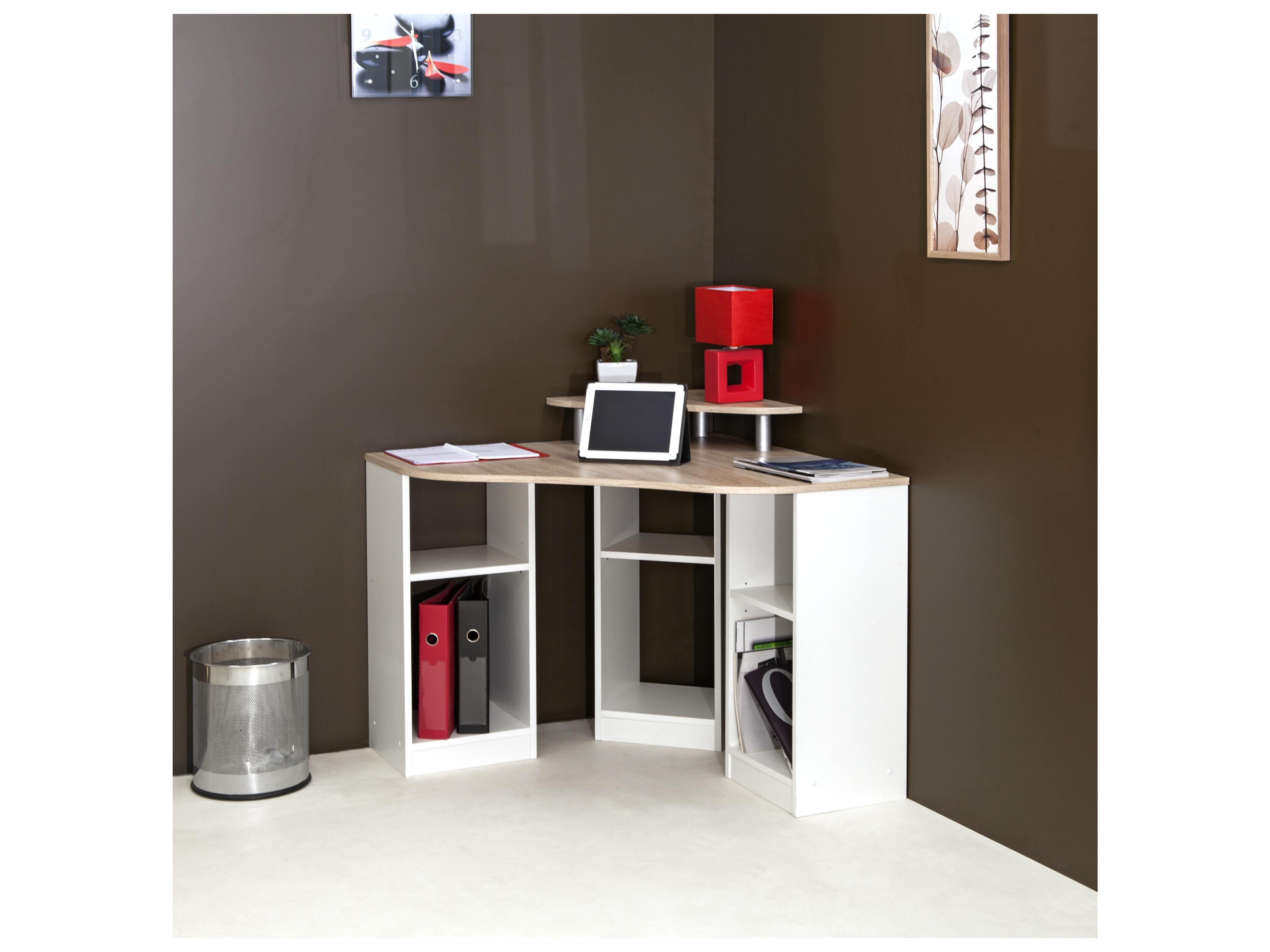 TemaHome Corner Melamine Natural Oak & White Desk