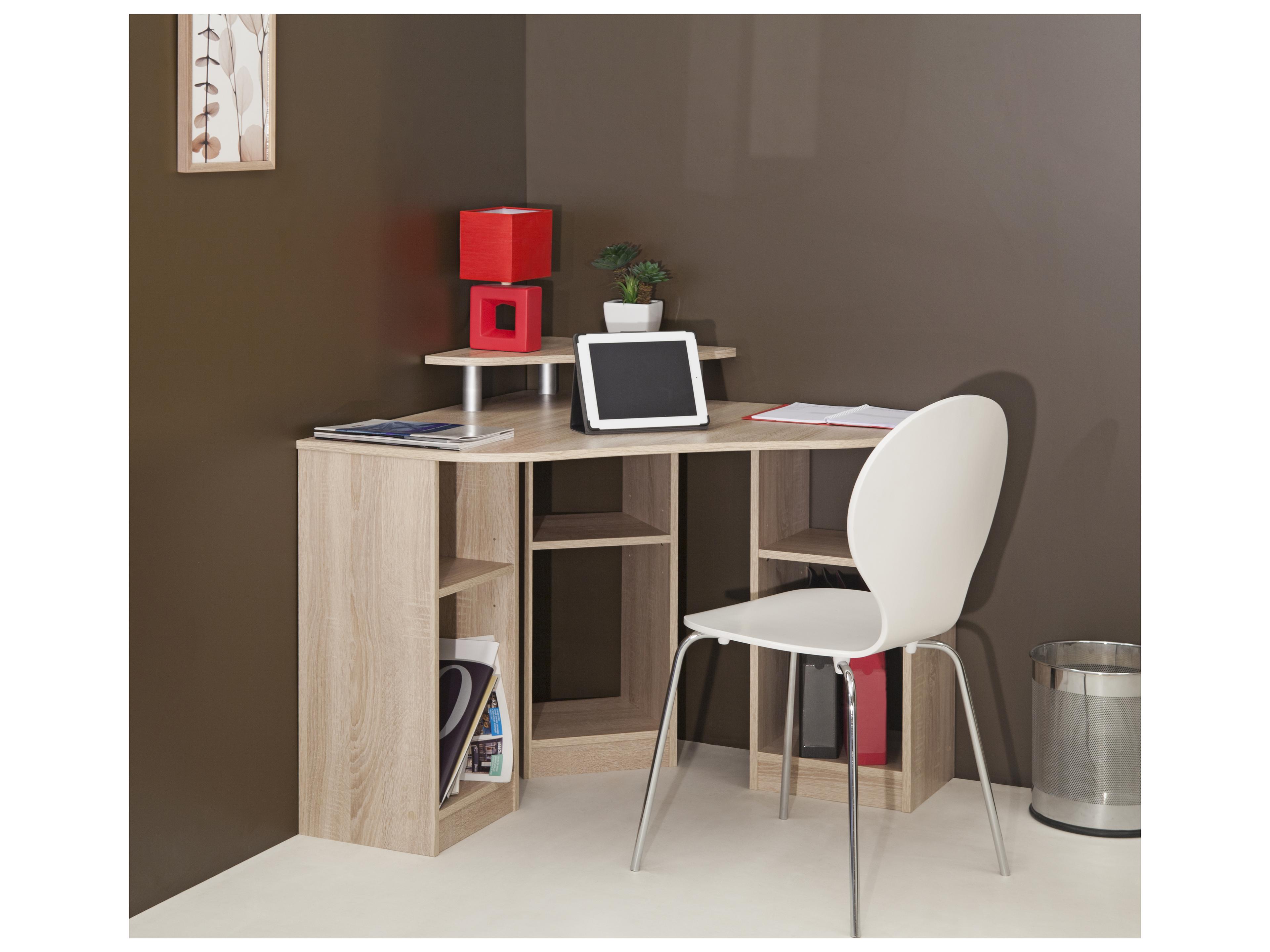 TemaHome Corner Melamine Natural Oak Desk