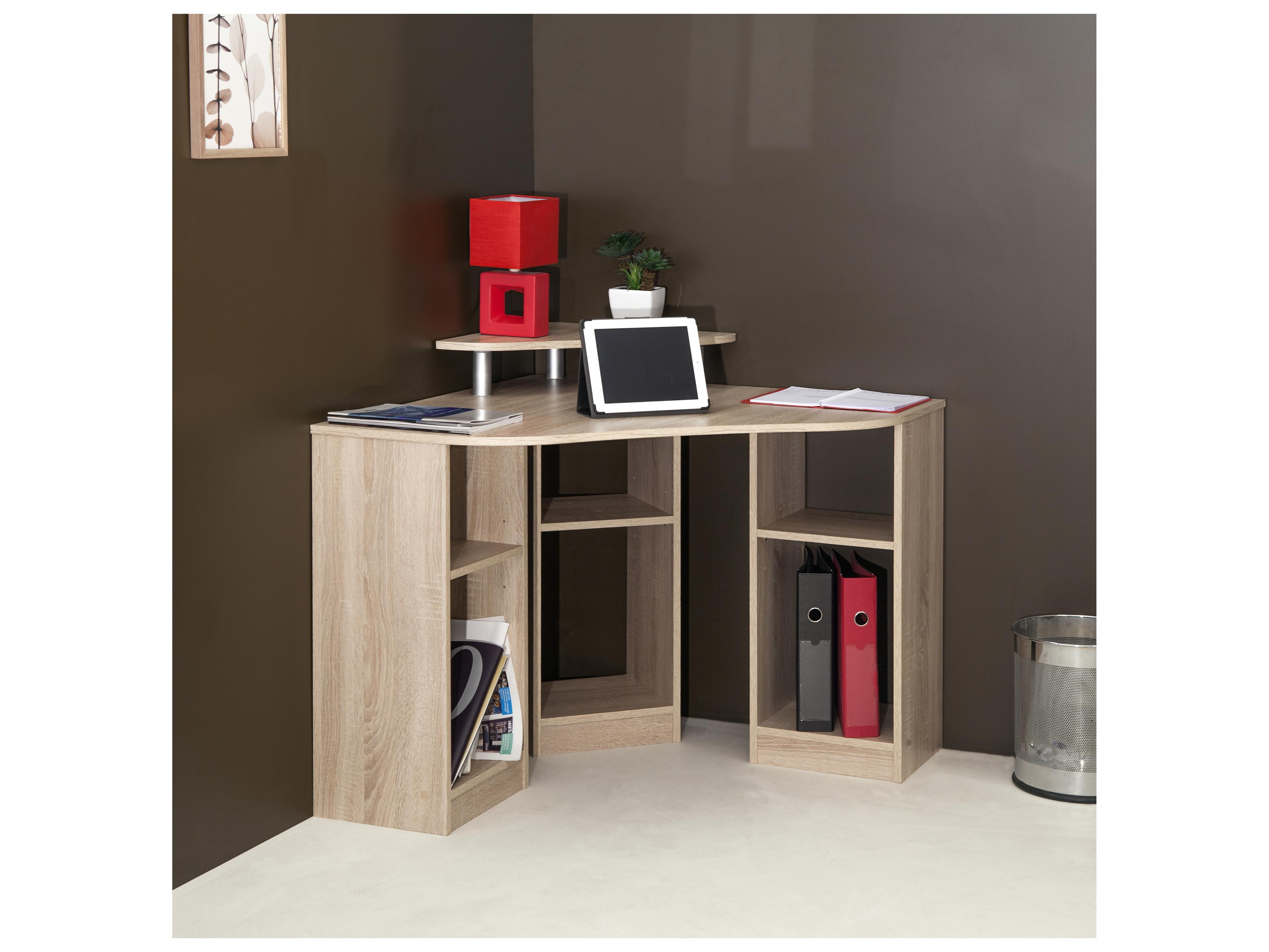 TemaHome Corner Melamine Natural Oak Desk