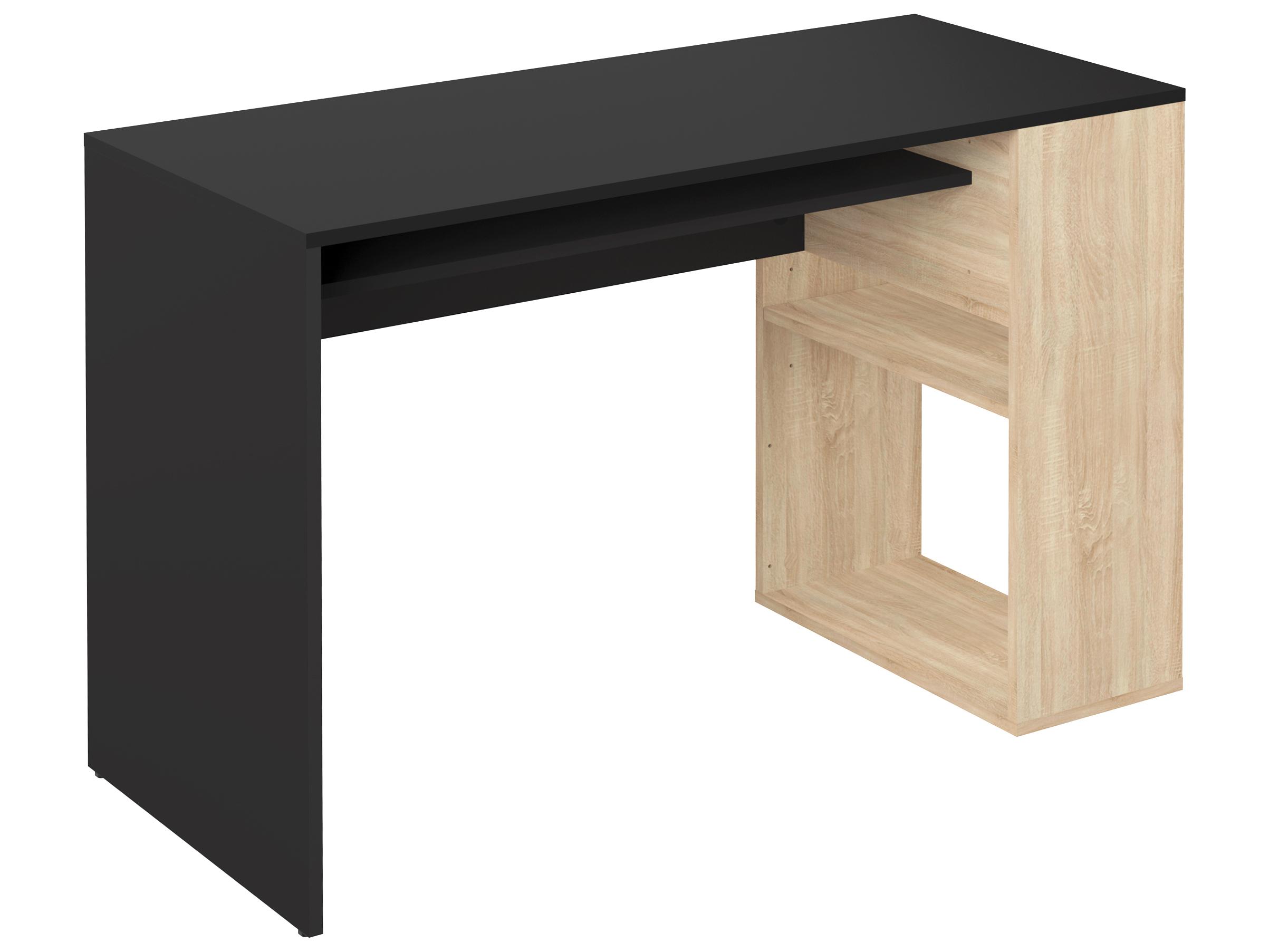 TemaHome Yale Melamine Natural Oak & Black Computer Desk