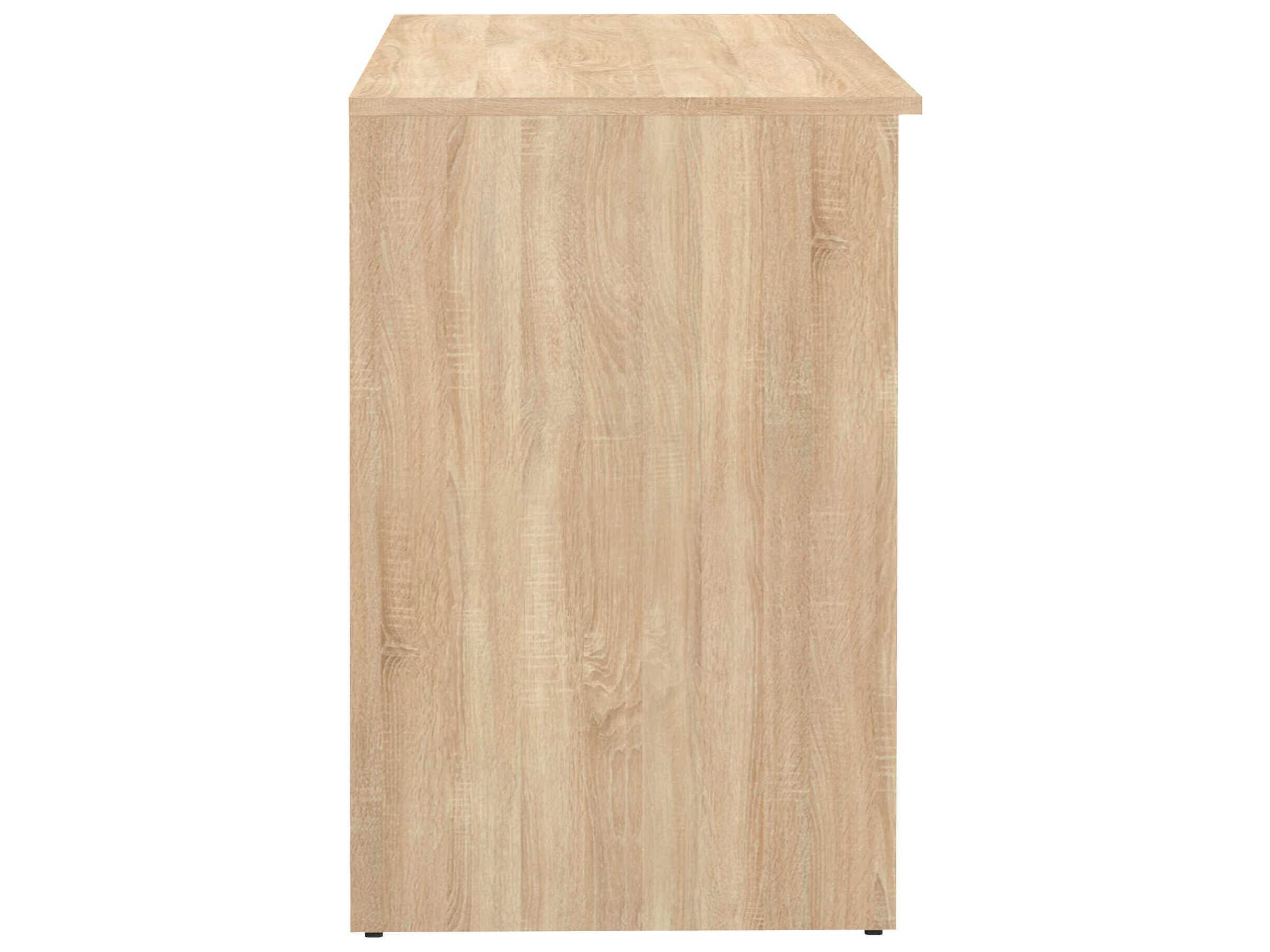 TemaHome Oxford Melamine Natural Oak White Wood Computer Desk