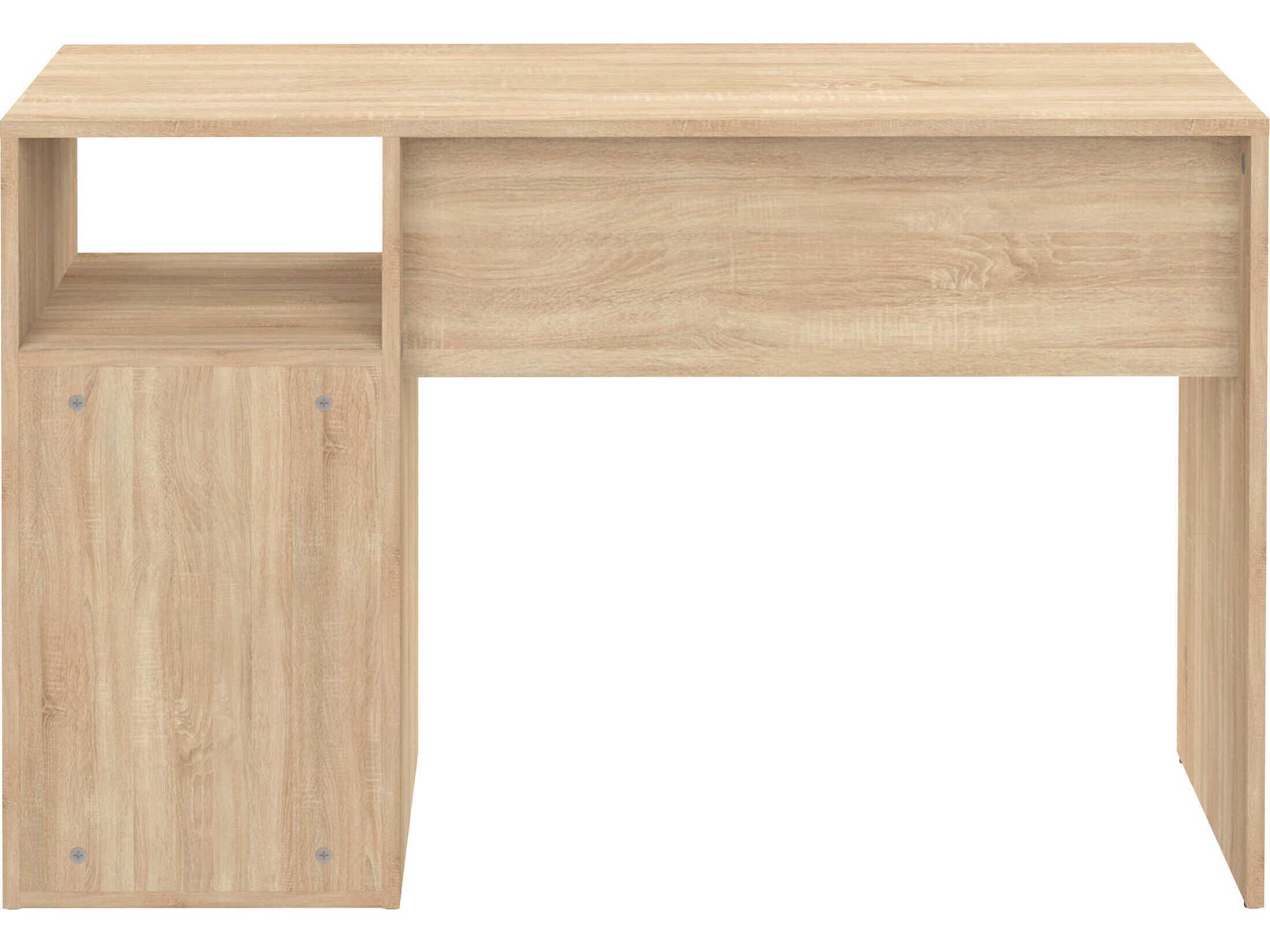 TemaHome Oxford Melamine Natural Oak White Wood Computer Desk