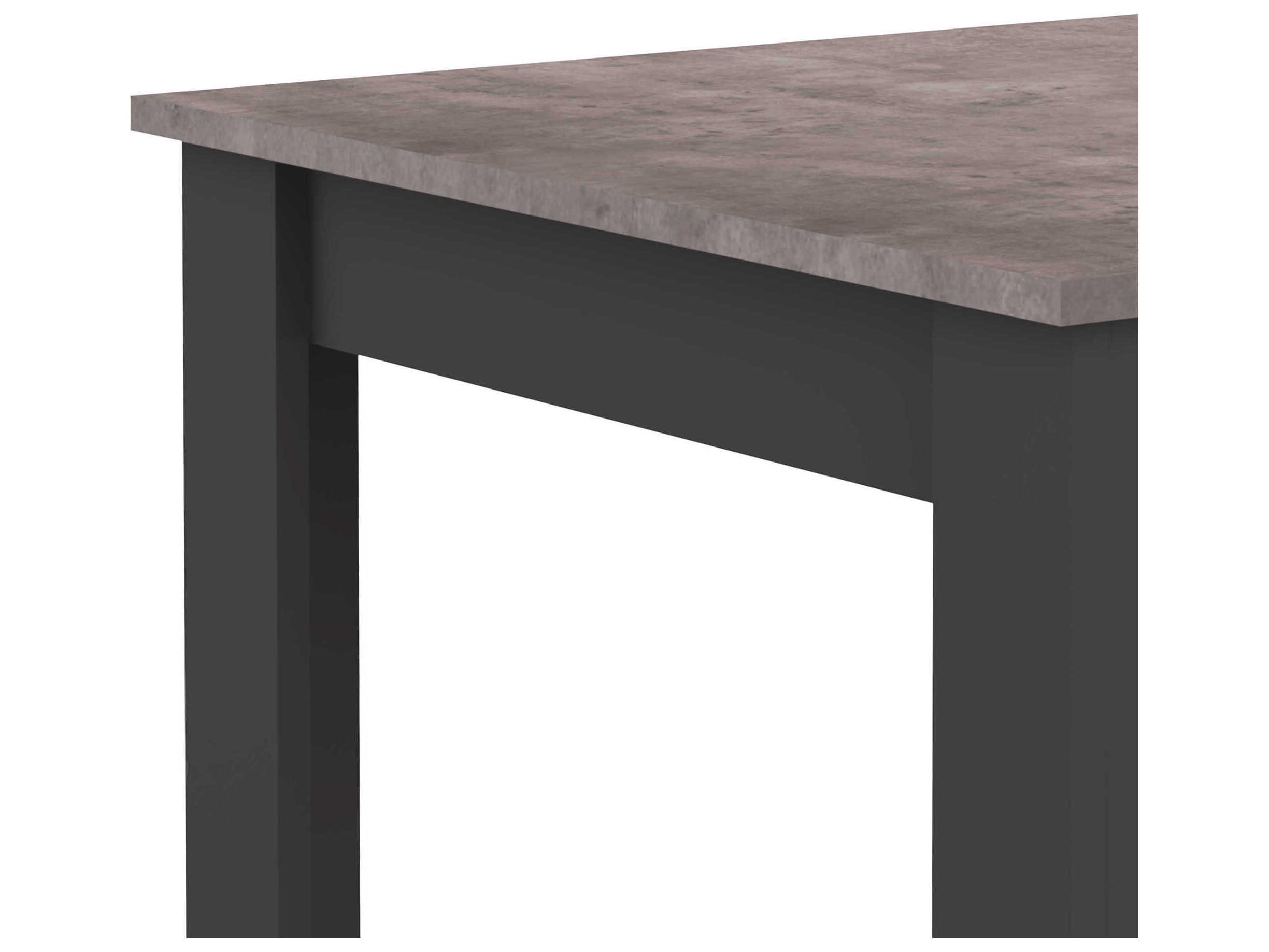 TemaHome Nice Rectangular Wood Melamine Black Concrete Look Dining Table