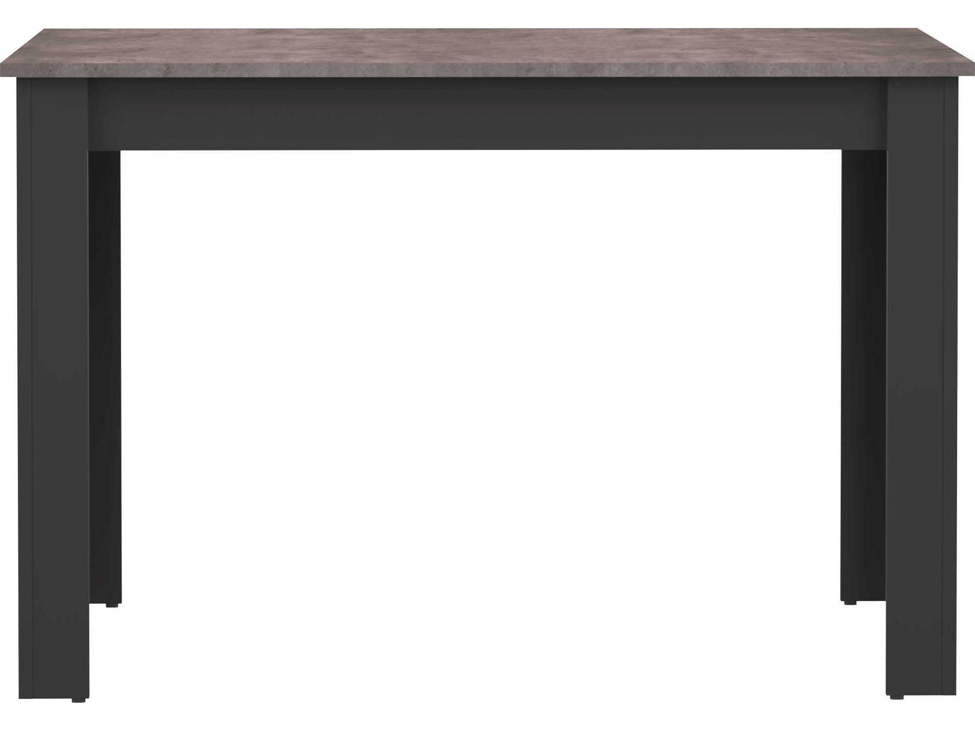 TemaHome Nice Rectangular Wood Melamine Black Concrete Look Dining Table