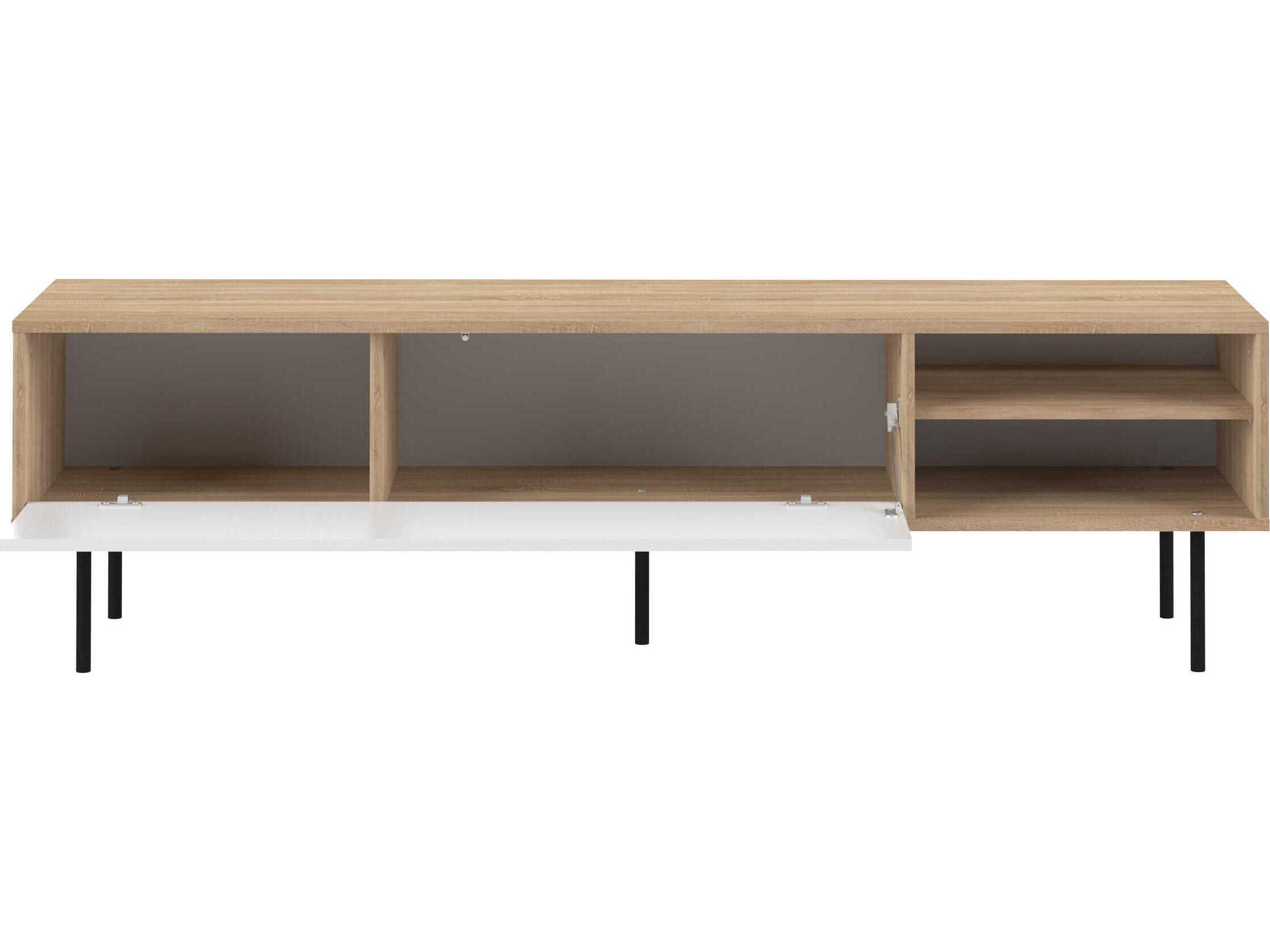 TemaHome Ampere 65" Oak Wood Melamine Natural White TV Stand