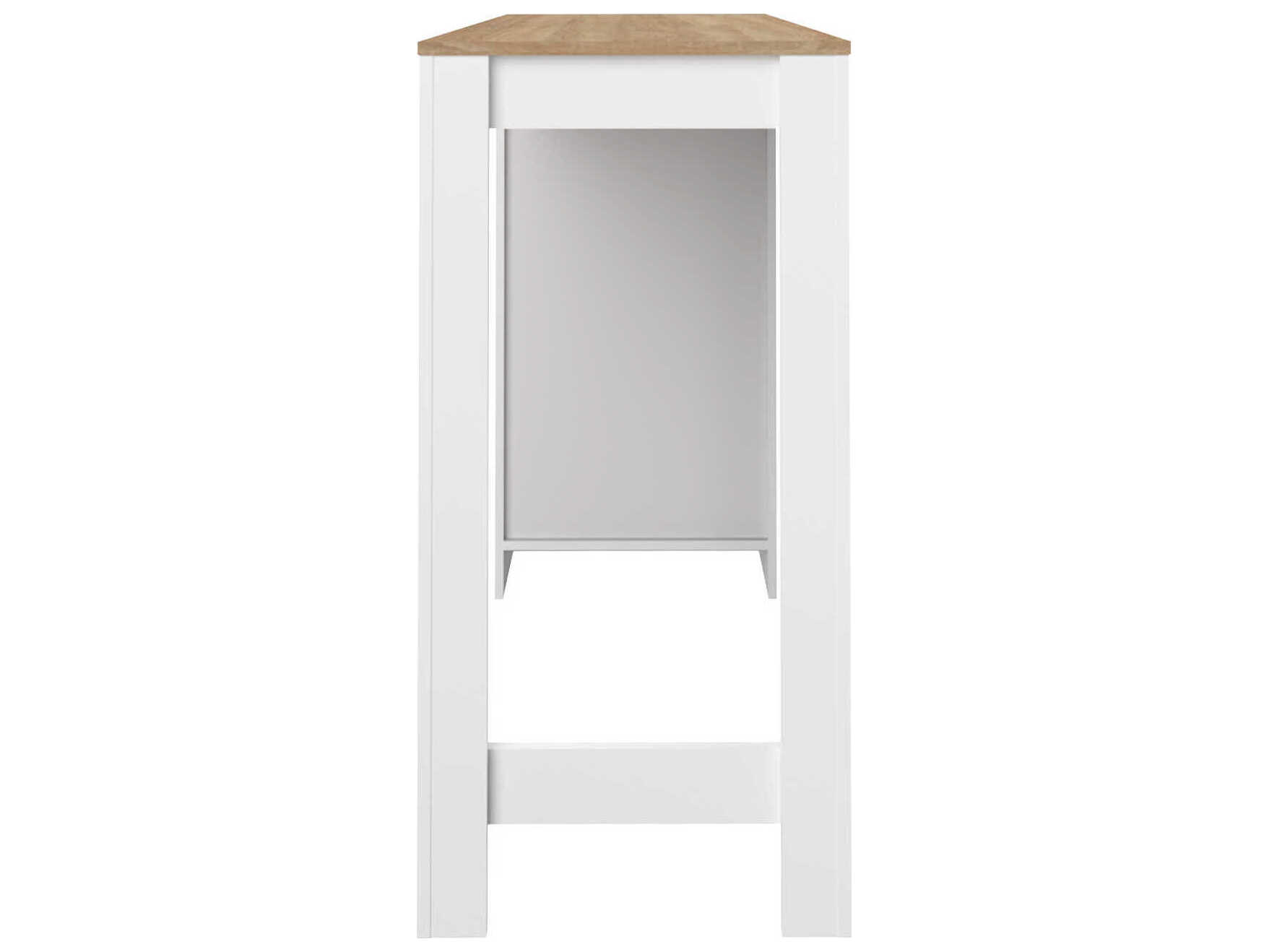 TemaHome Aravis Melamine White Natural Oak Rectangular Bar Table
