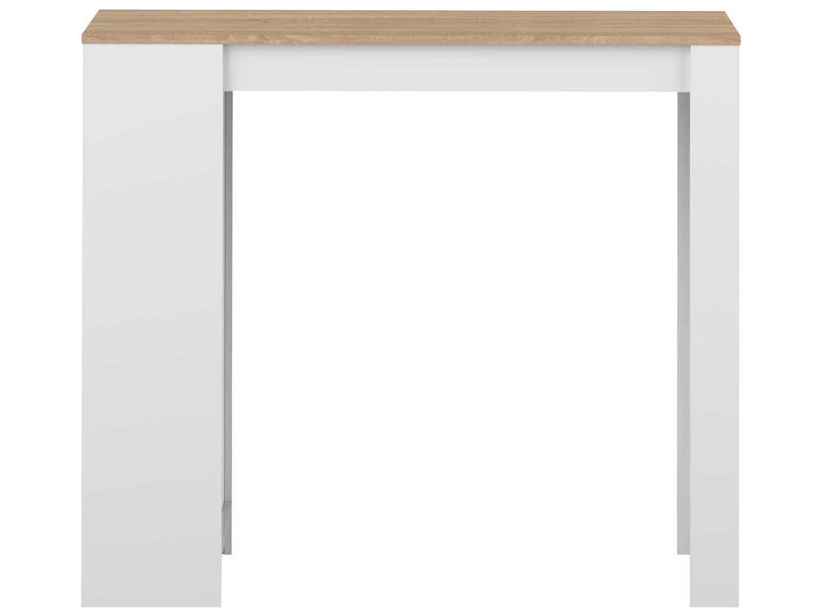 TemaHome Aravis Melamine White Natural Oak Rectangular Bar Table