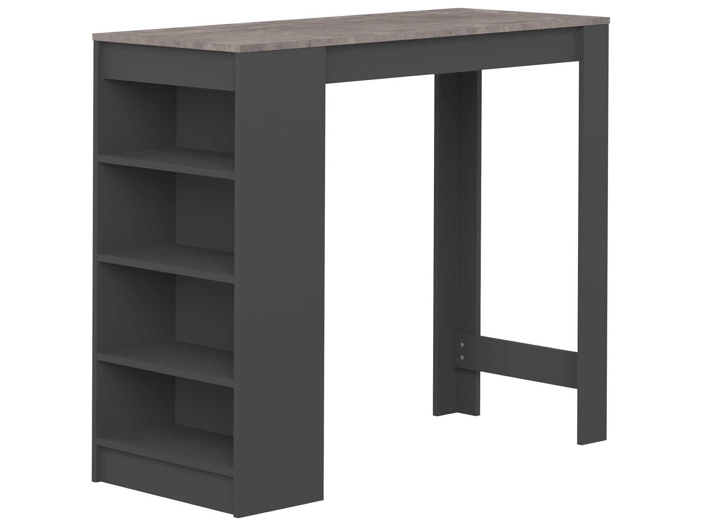 TemaHome Aravis Melamine Black Concrete Look Rectangular Bar Table