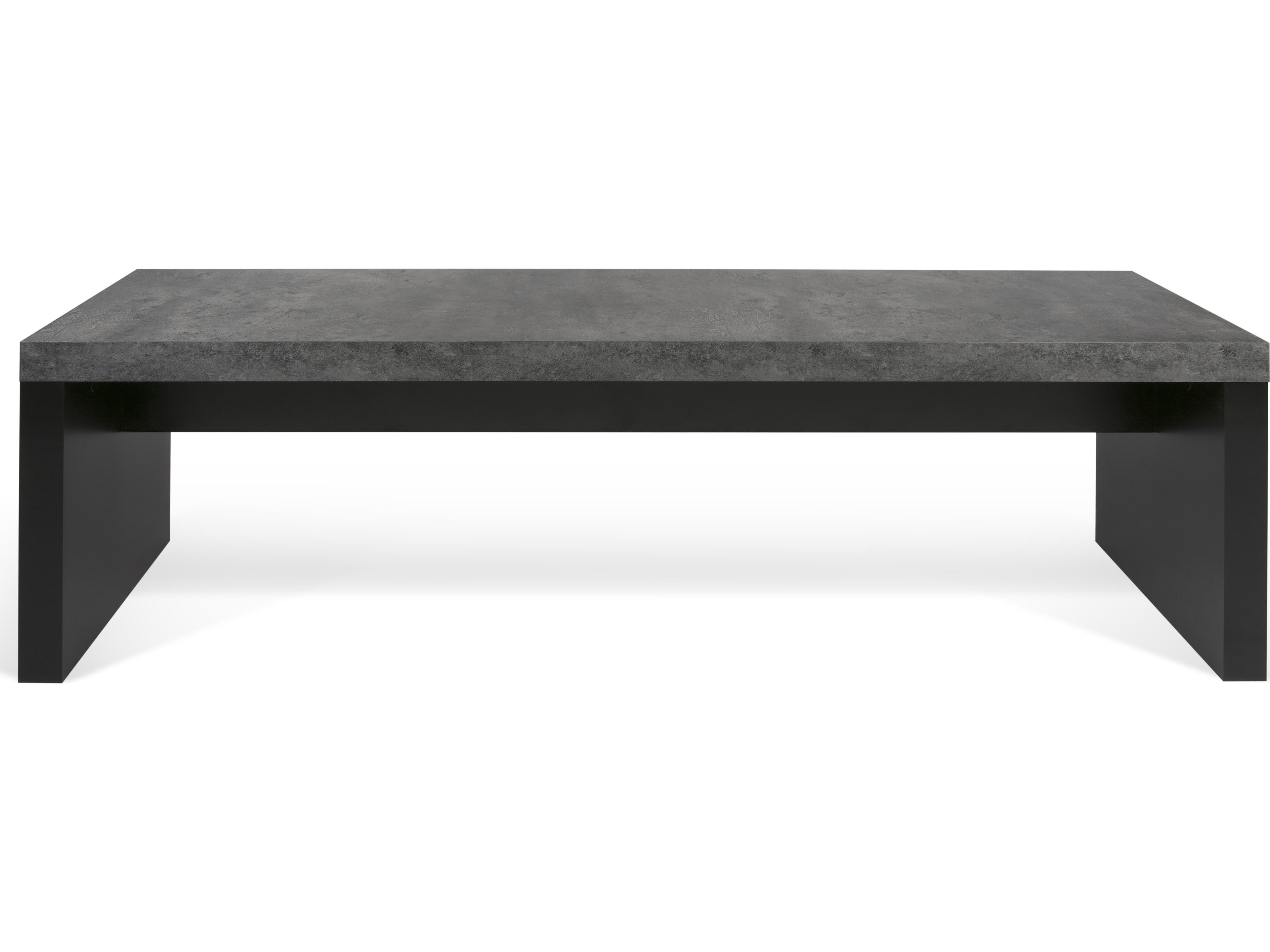 TemaHome Detroit Concrete And Pure Black Accent Bench