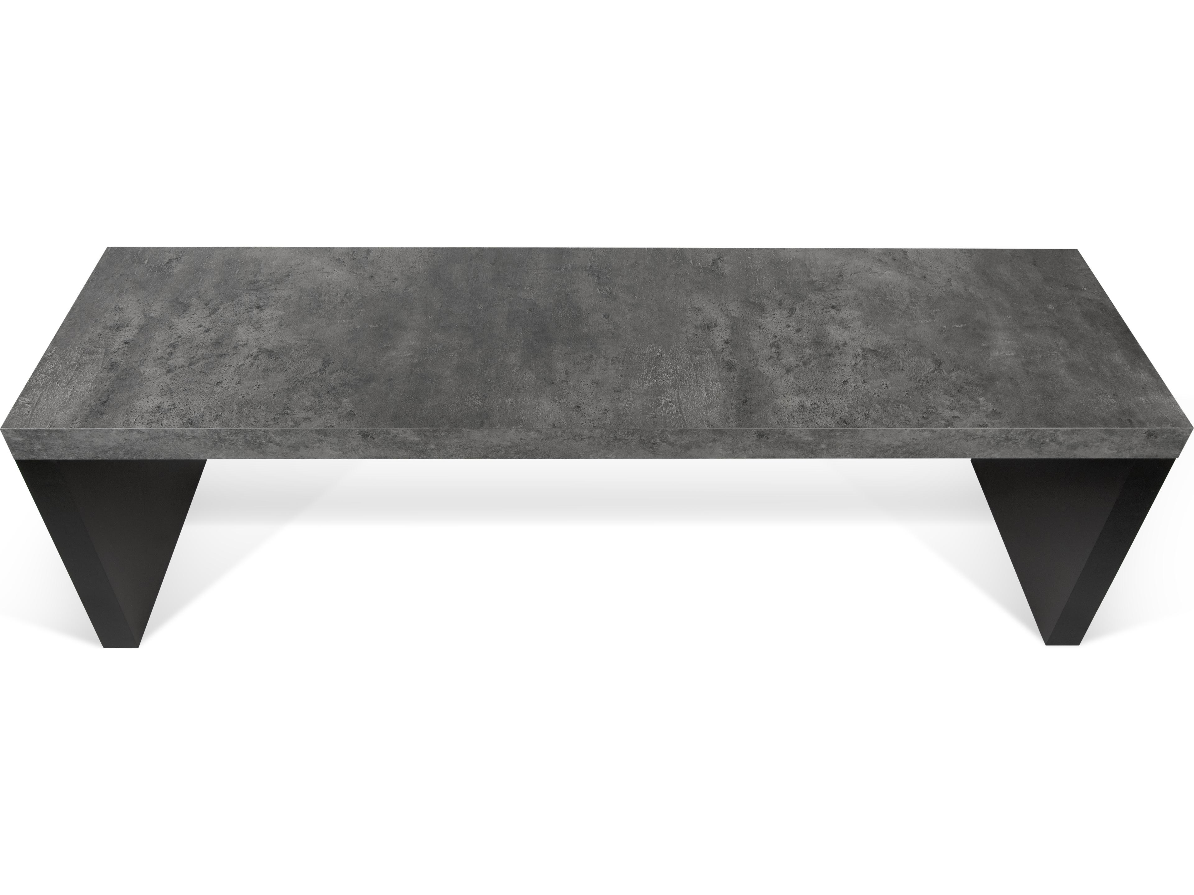 TemaHome Detroit Concrete And Pure Black Accent Bench