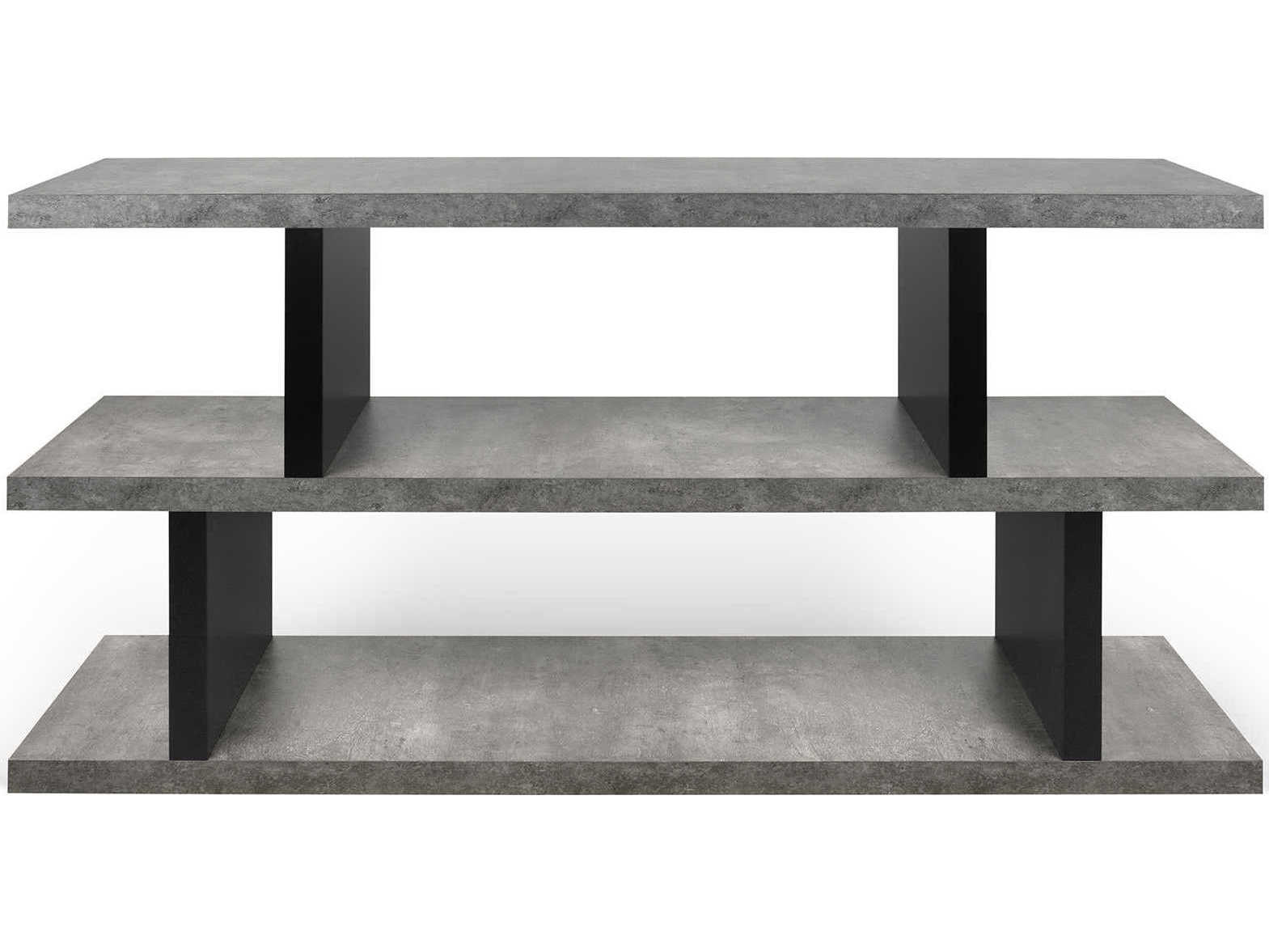 TemaHome Step Concrete Look Pure Black Bookcase