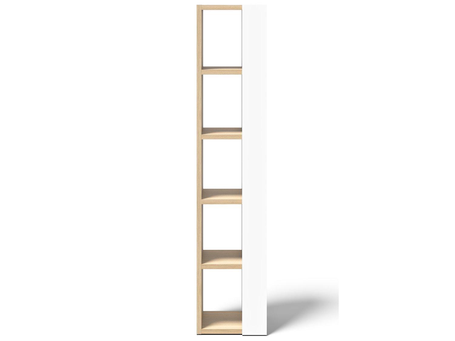 TemaHome Ella Melamine Light Oak & Pure White Bookcase