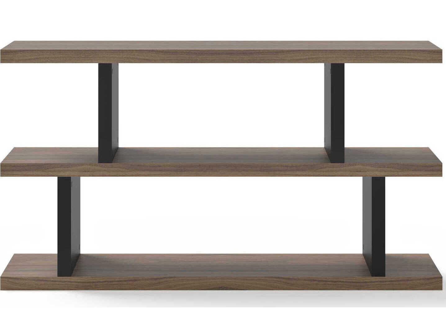 TemaHome Step Melamine Walnut & Pure Black Bookcase