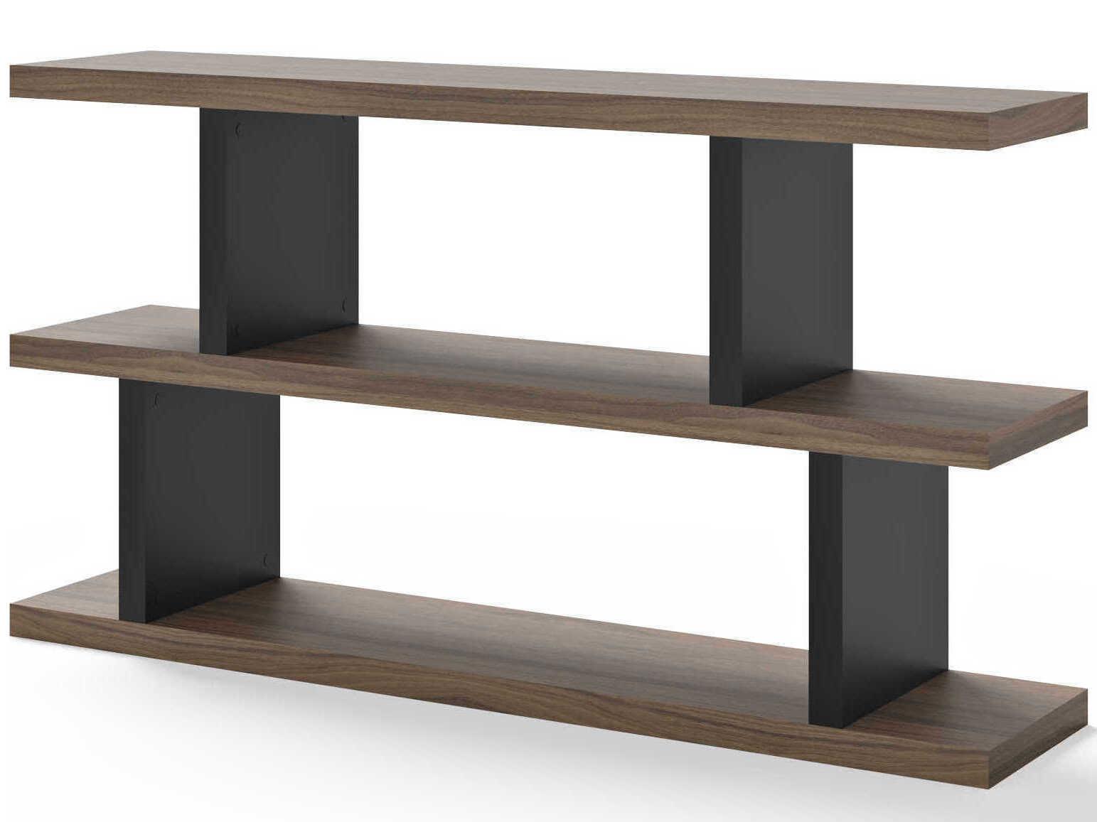 TemaHome Step Melamine Walnut & Pure Black Bookcase