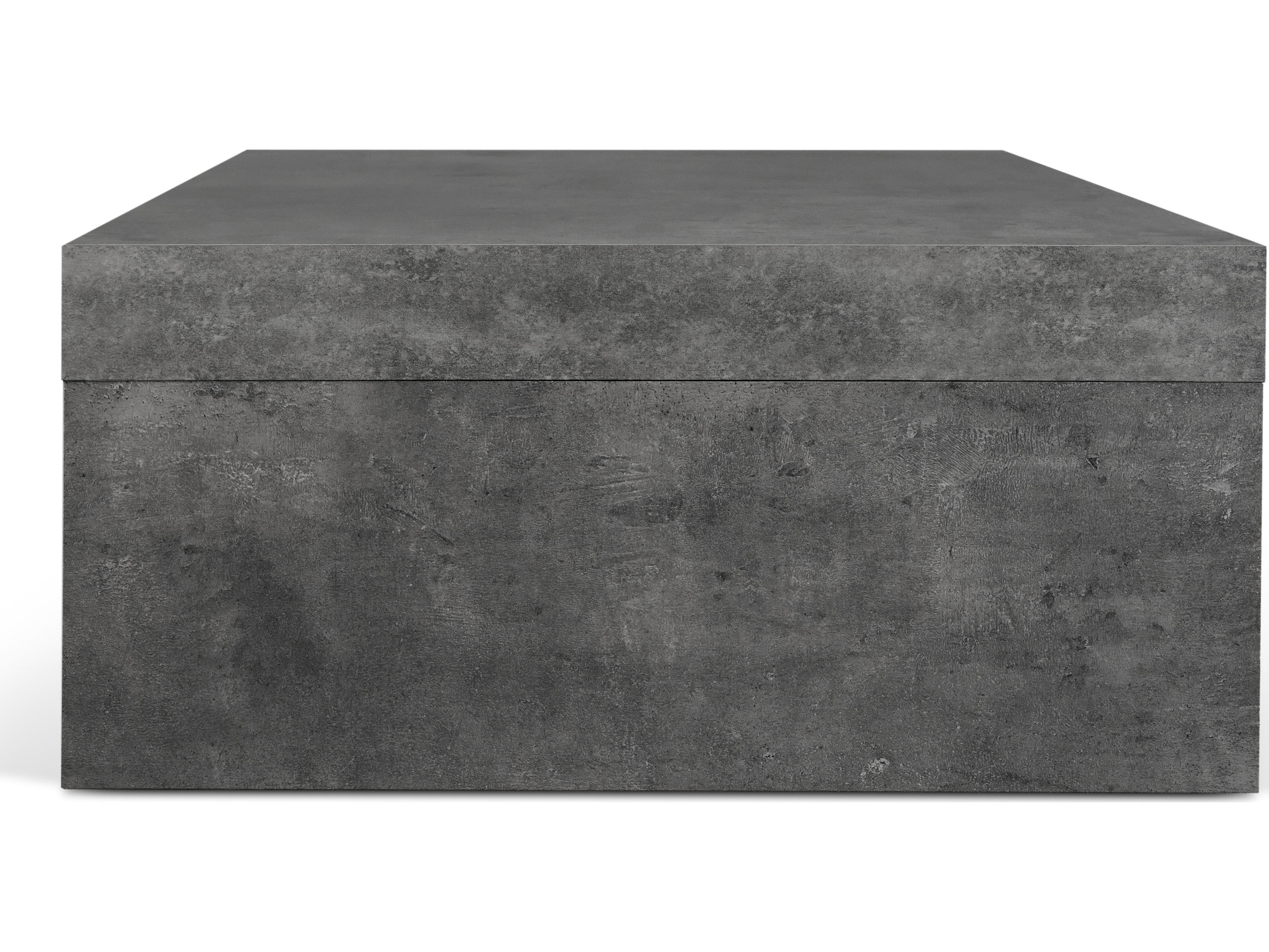 TemaHome Detroit Rectangular Concrete And Pure Black Coffee Table