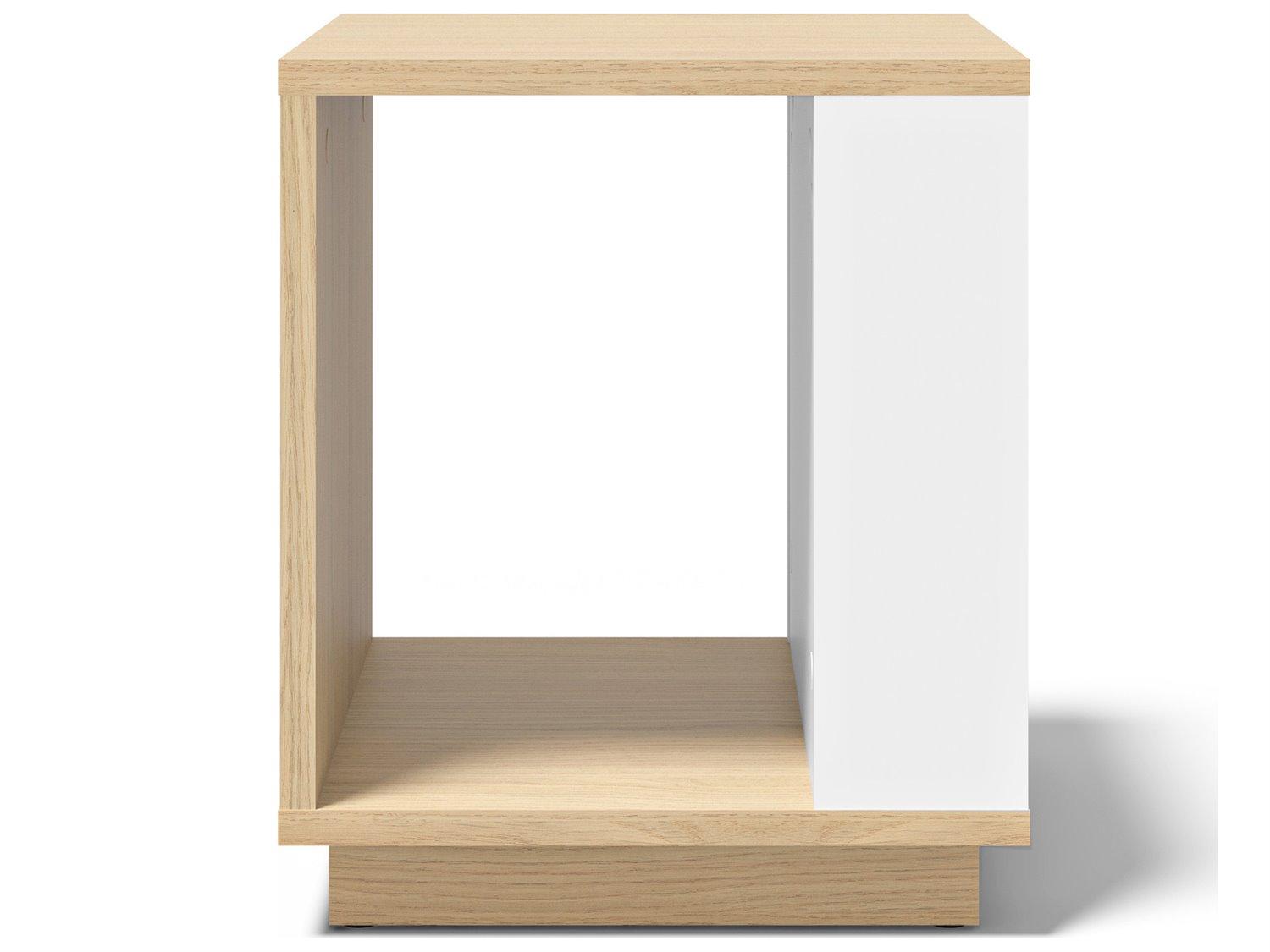 TemaHome Ella Square Wood Melamine Light Oak & Pure White End Table