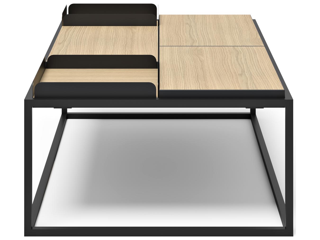 TemaHome Douro Rectangular Wood Melamine Light Oak & Pure Black Coffee Table