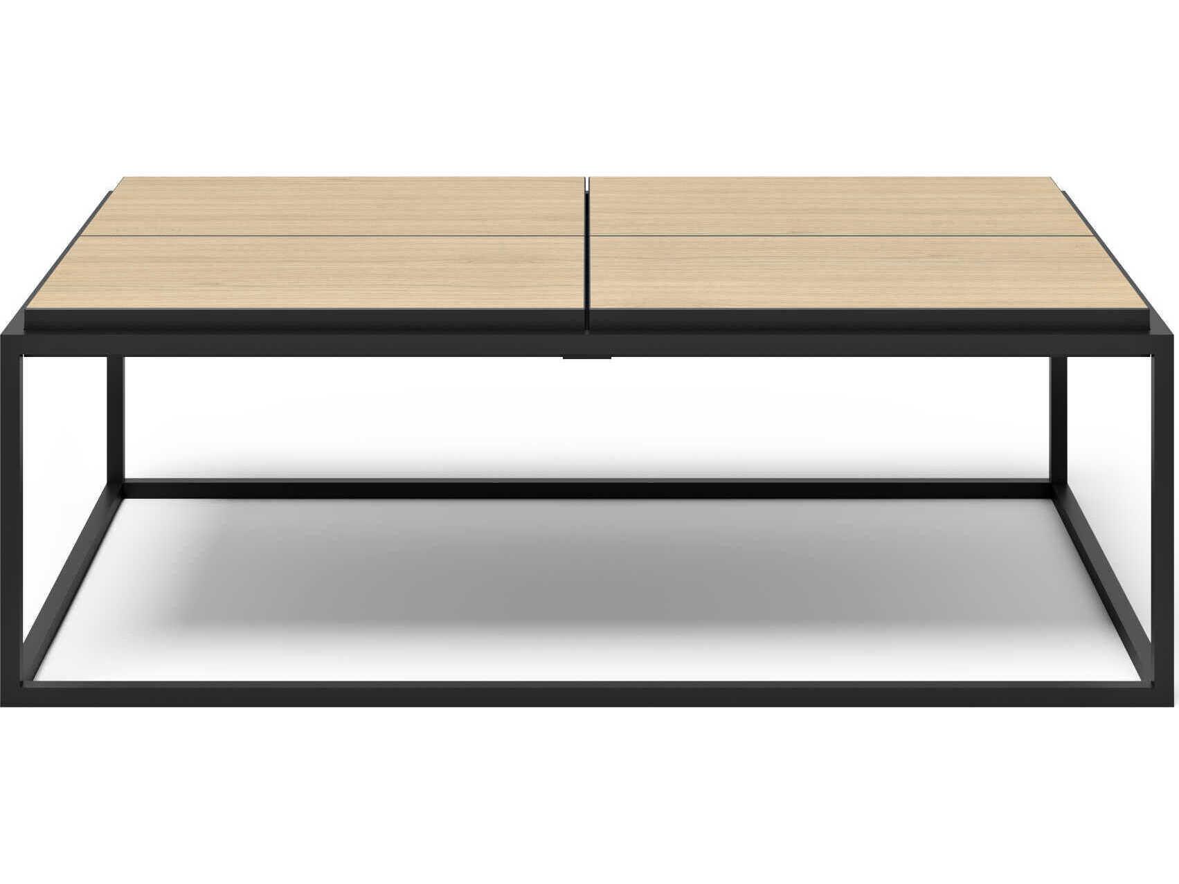 TemaHome Douro Rectangular Wood Melamine Light Oak & Pure Black Coffee Table