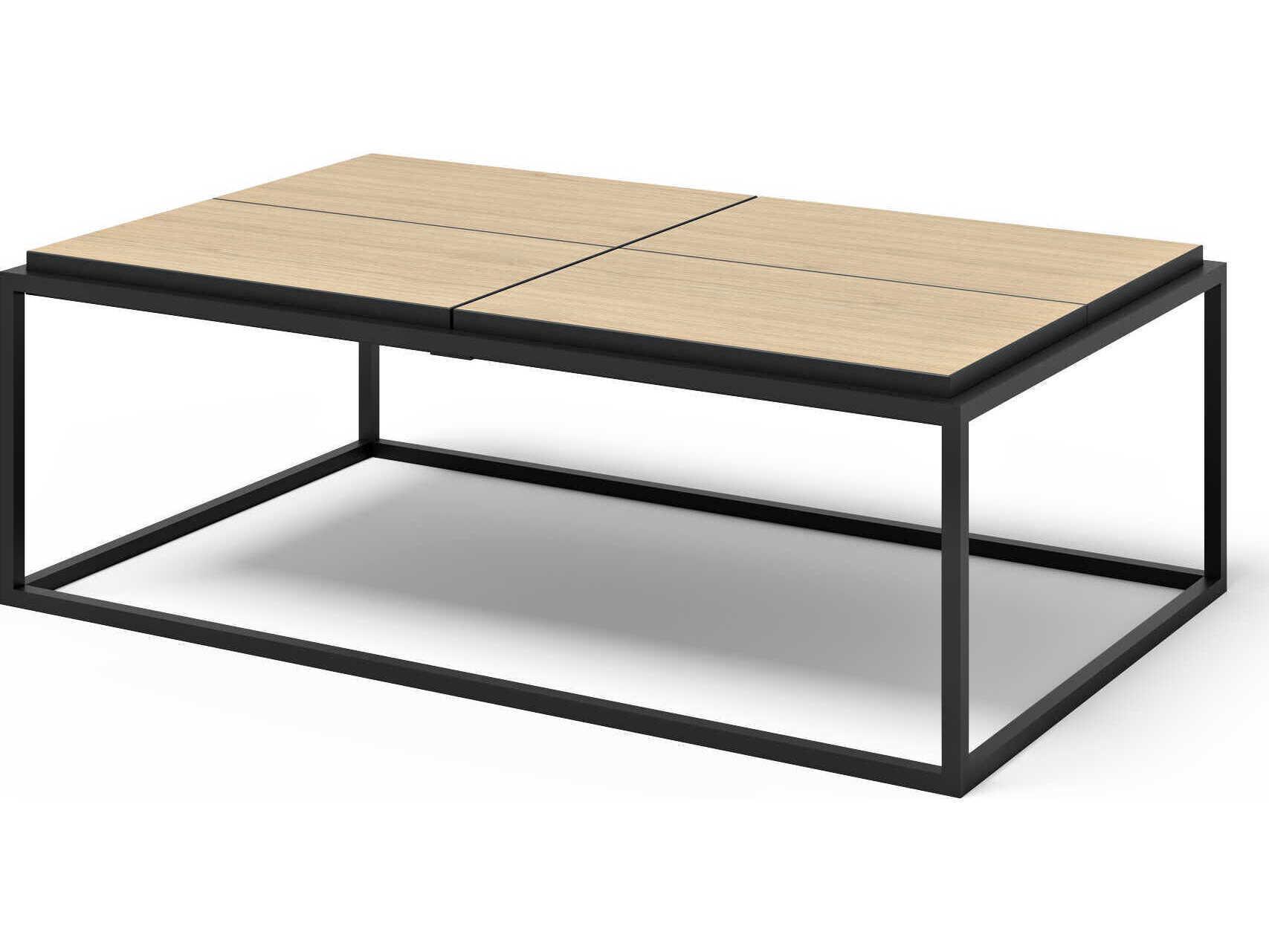TemaHome Douro Rectangular Wood Melamine Light Oak & Pure Black Coffee Table