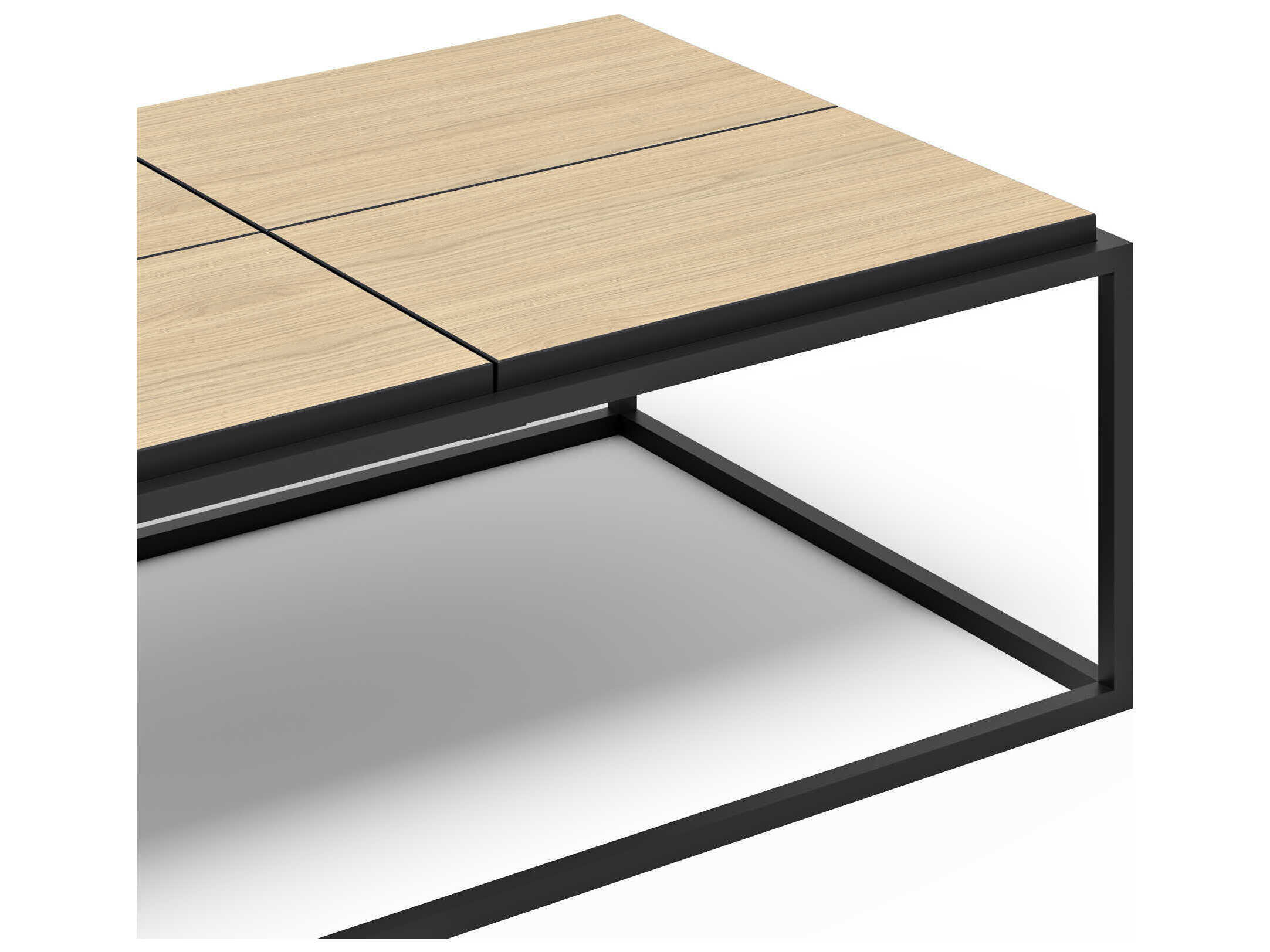 TemaHome Douro Rectangular Wood Melamine Light Oak & Pure Black Coffee Table