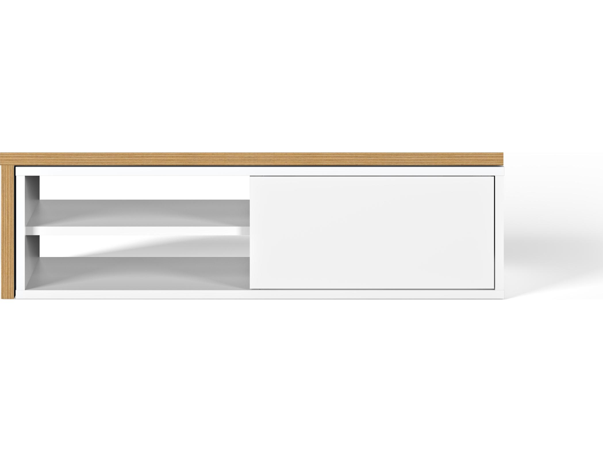 TemaHome Move 43" Pure White & Plywood Media Console