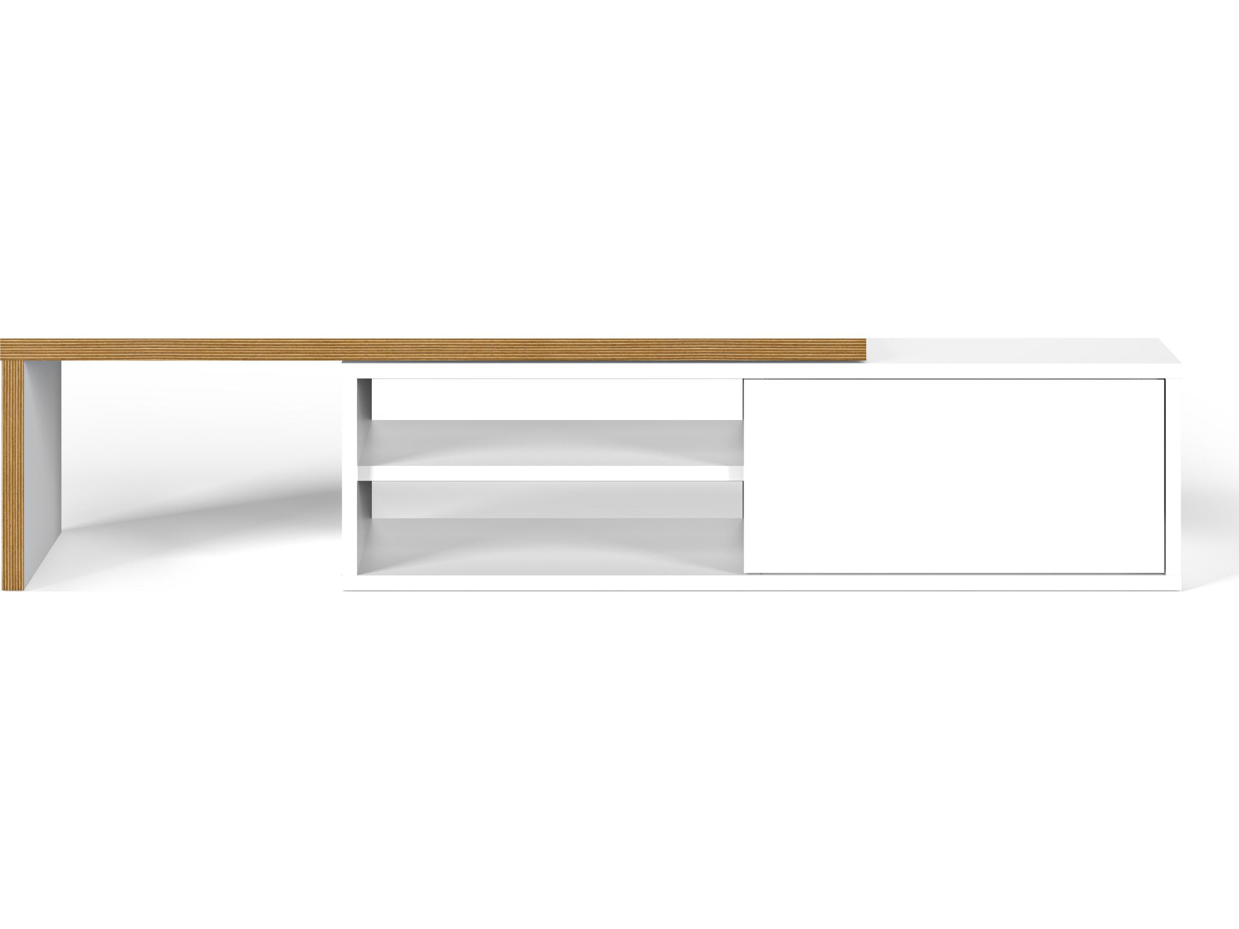 TemaHome Move 43" Pure White & Plywood Media Console