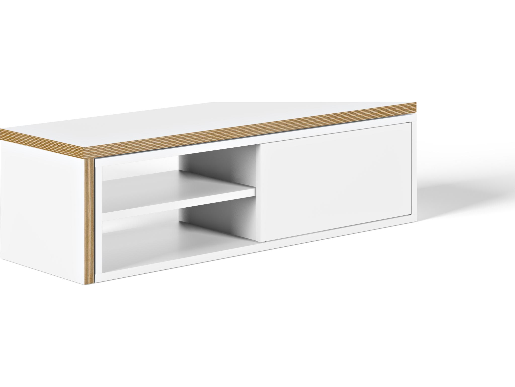TemaHome Move 43" Pure White & Plywood Media Console