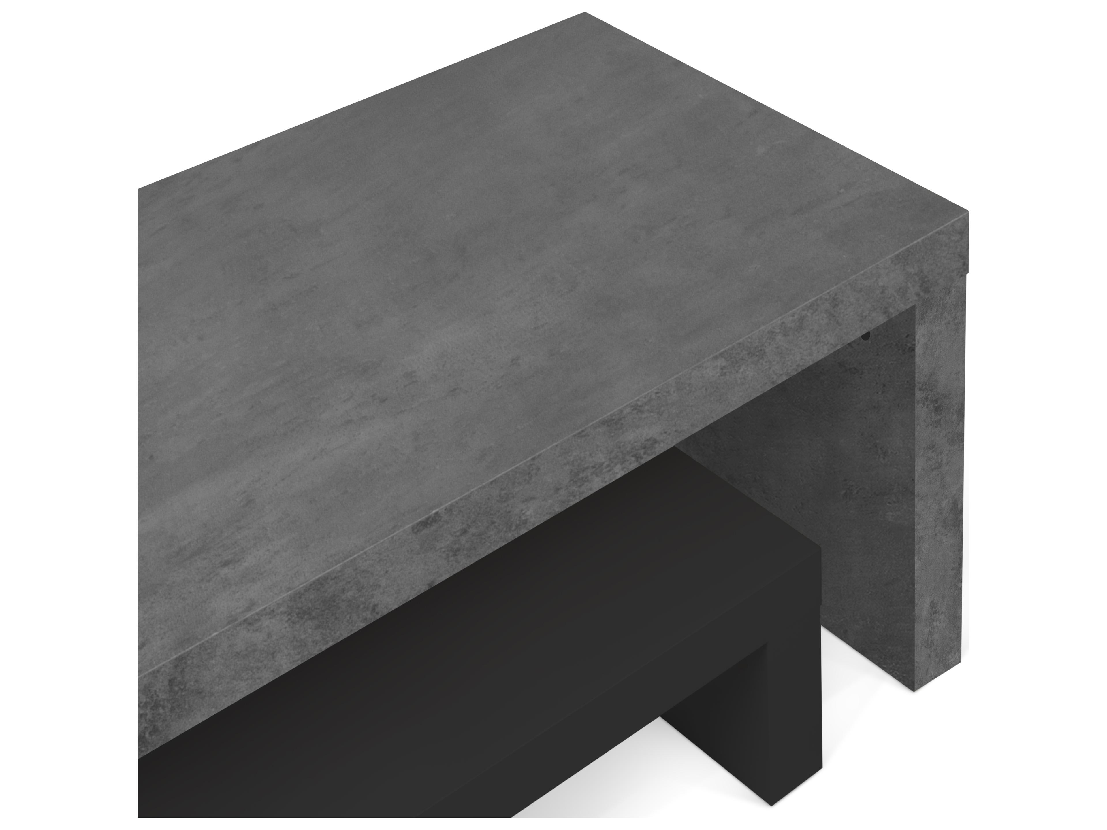 TemaHome Cliff 73" Concrete Look Pure Black Media Console