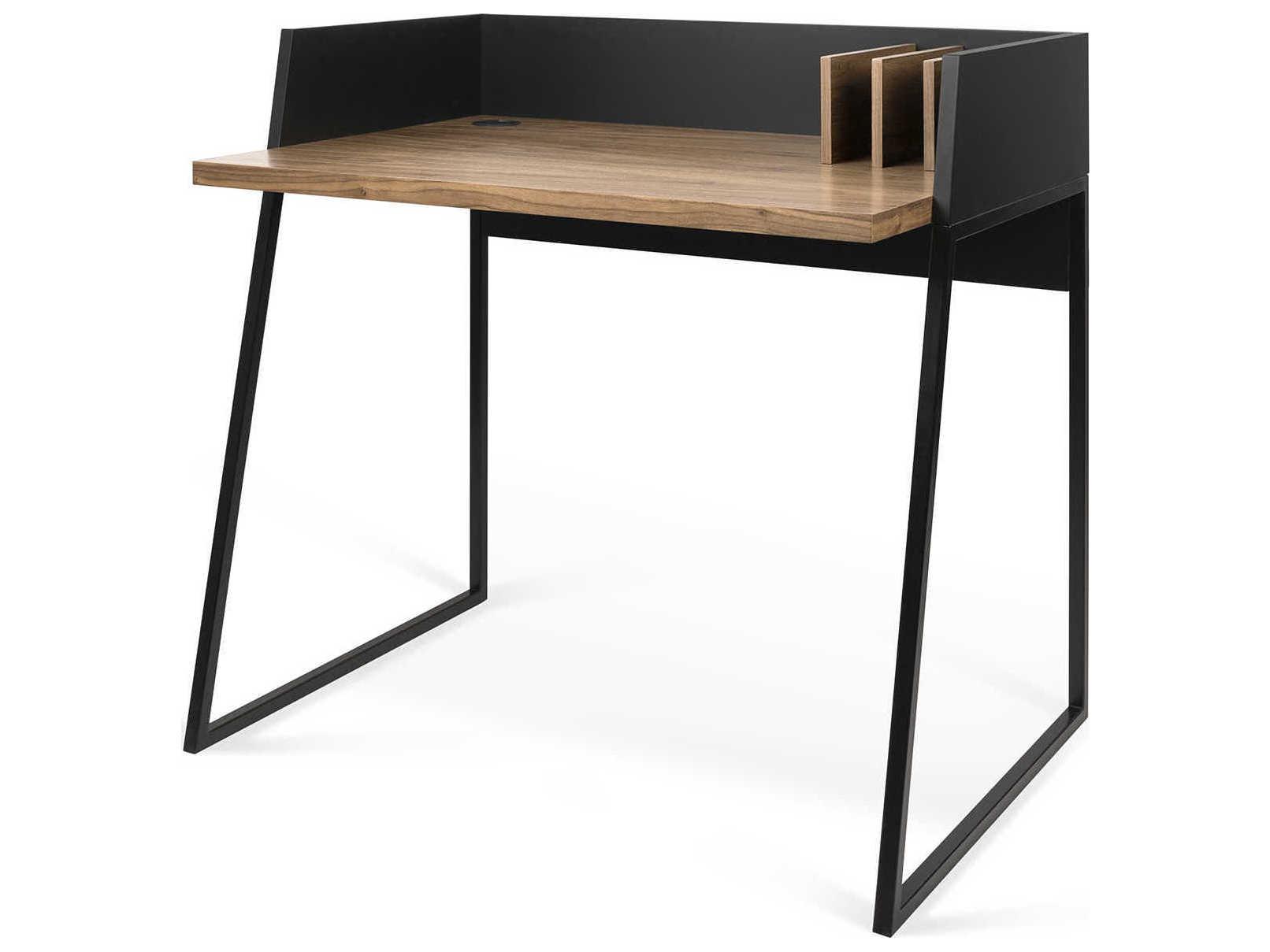 TemaHome Volga Walnut Pure Black Brown Computer Desk