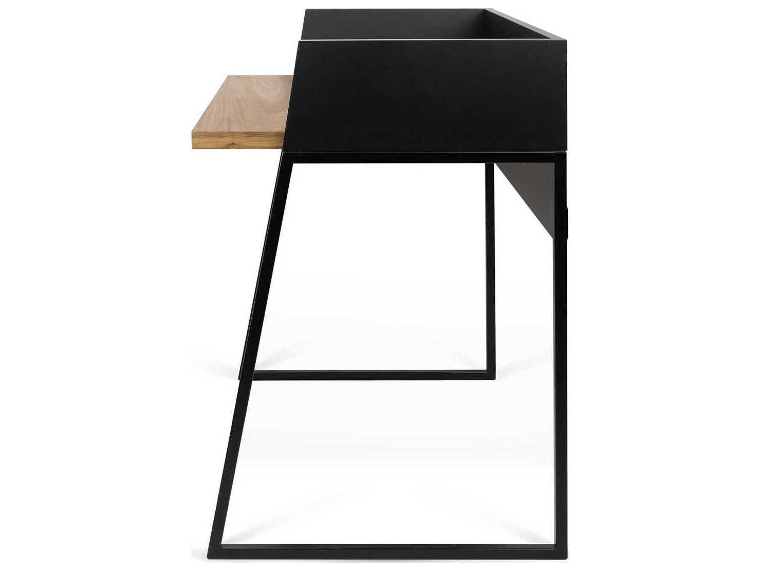 TemaHome Volga Walnut Pure Black Brown Computer Desk