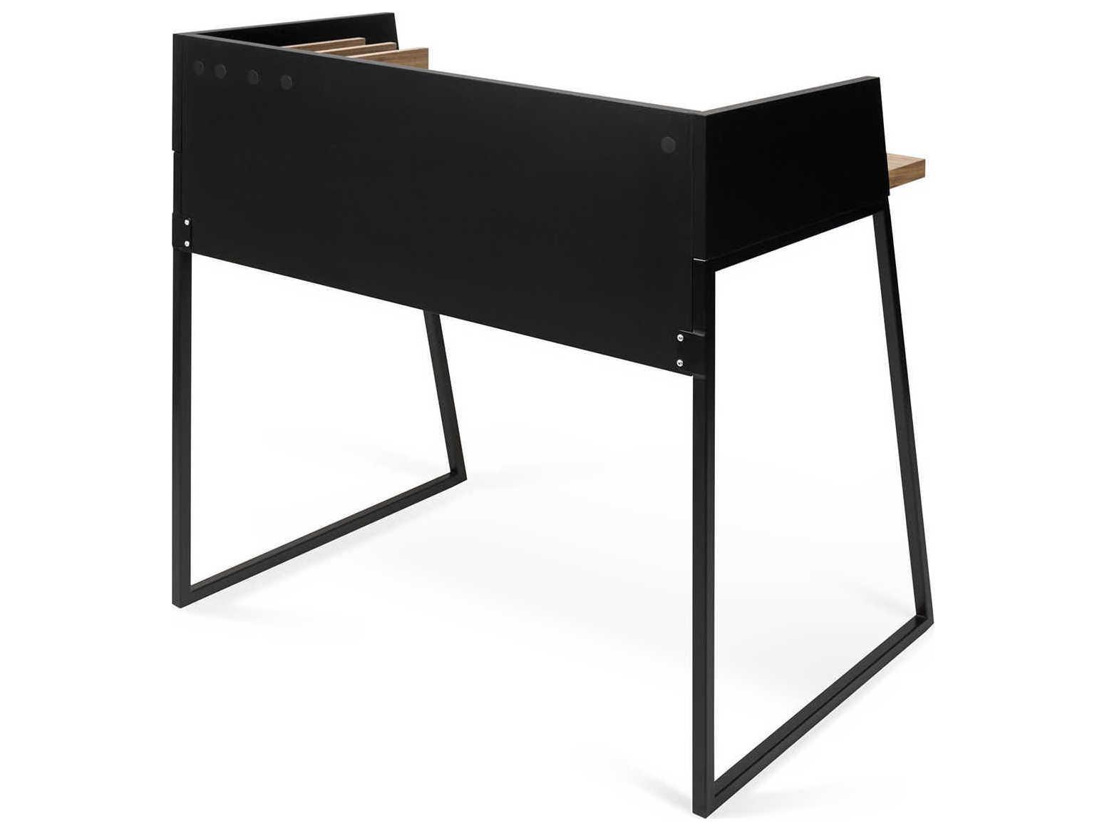 TemaHome Volga Walnut Pure Black Brown Computer Desk