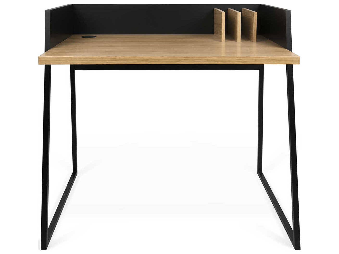 TemaHome Volga Oak Pure Black Computer Desk