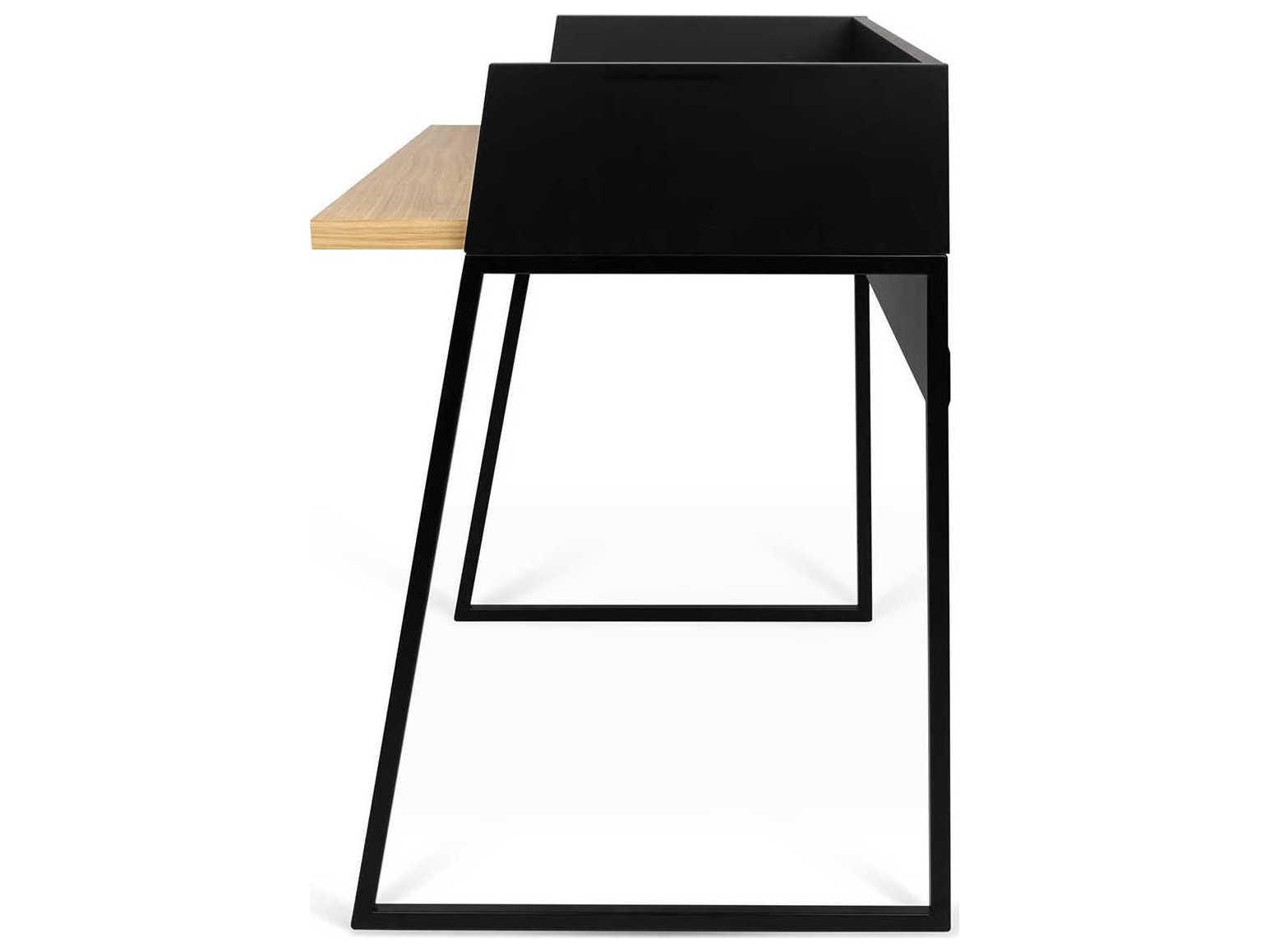 TemaHome Volga Oak Pure Black Computer Desk