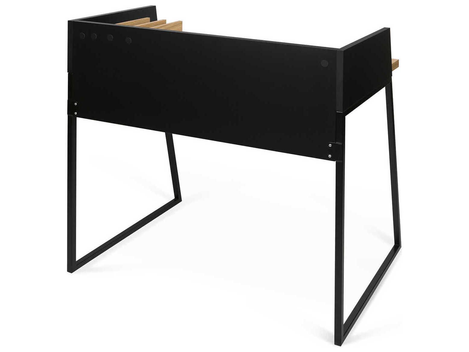 TemaHome Volga Oak Pure Black Computer Desk