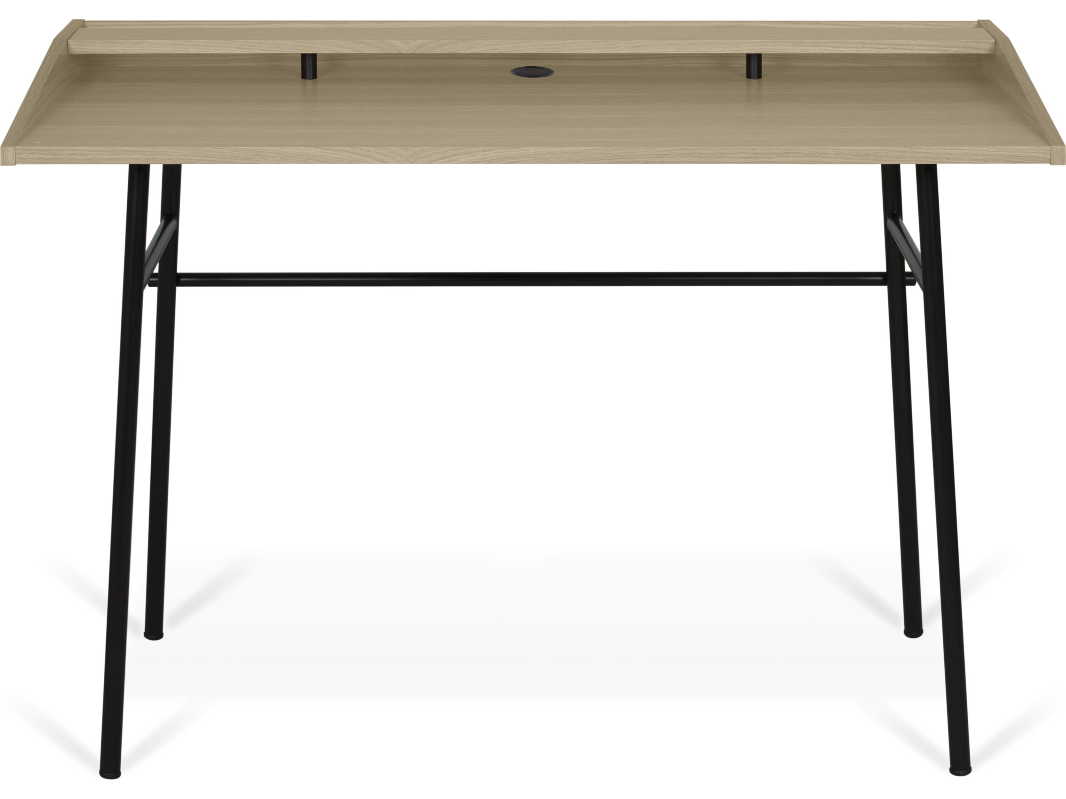 TemaHome Ply Light Oak Pure Black Wood Writing Desk
