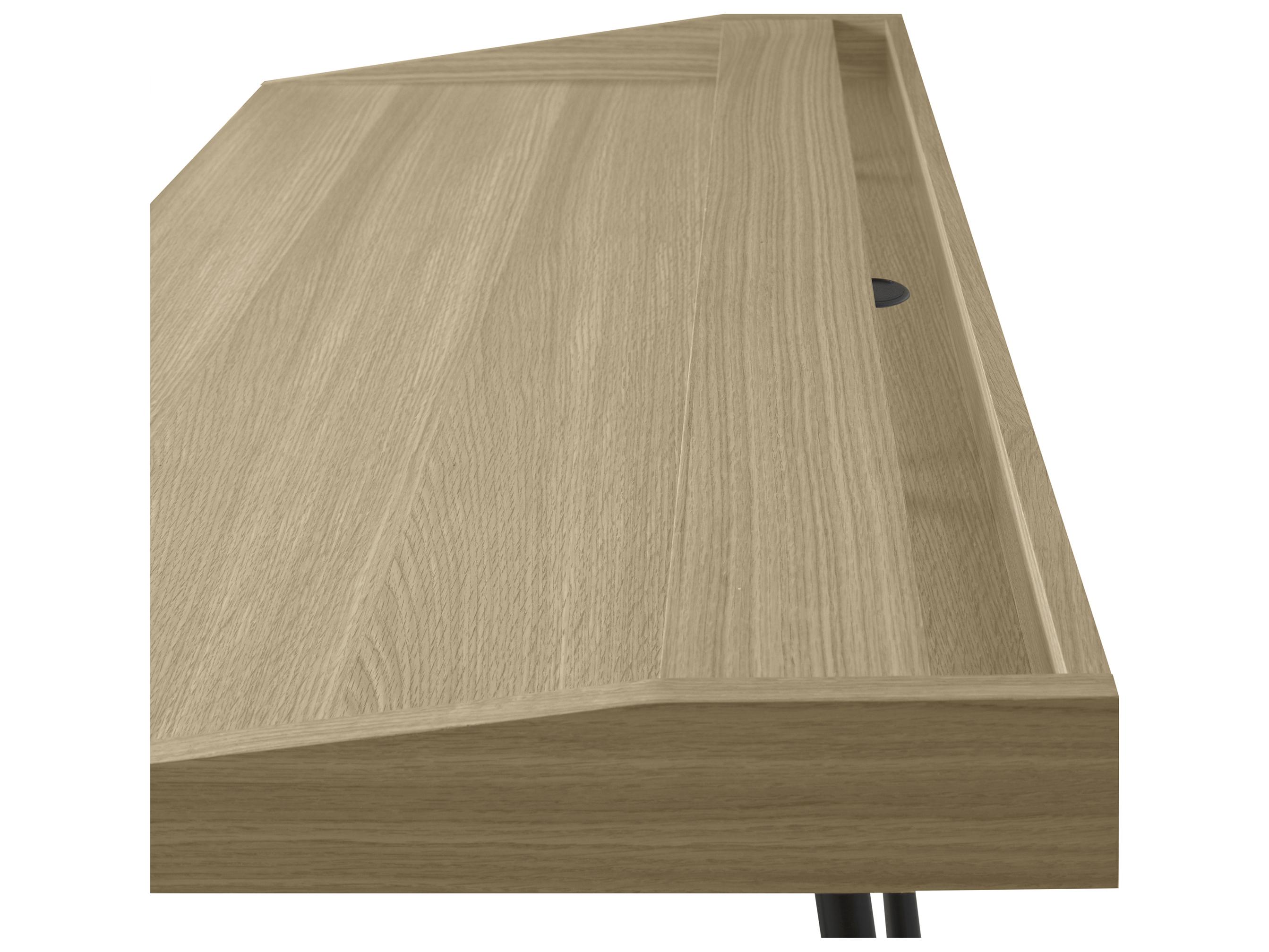 TemaHome Ply Light Oak Pure Black Wood Writing Desk
