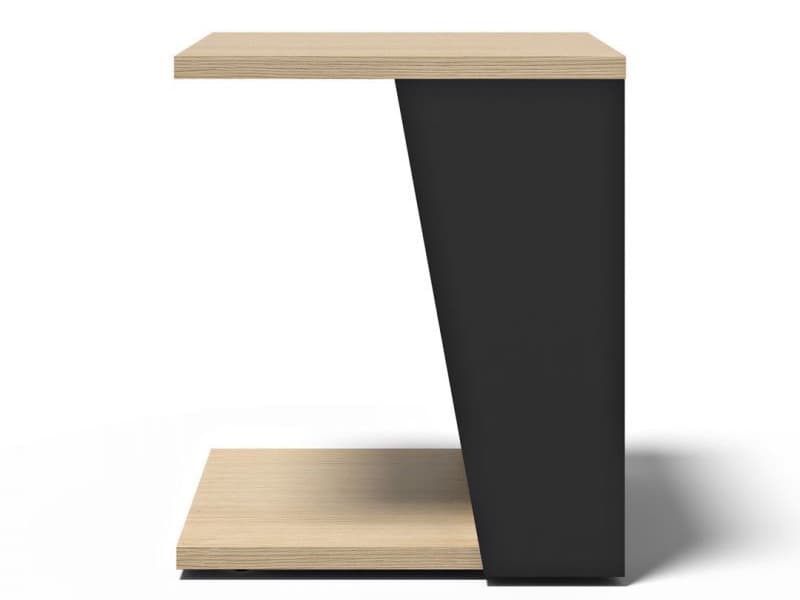 TemaHome Albi Rectangular Wood Light Oak Black End Table