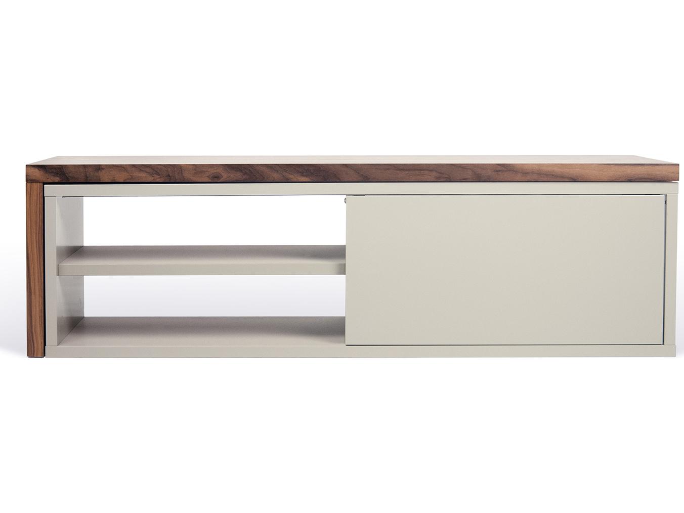TemaHome Move 43" Walnut Wood Matte Grey Media Console