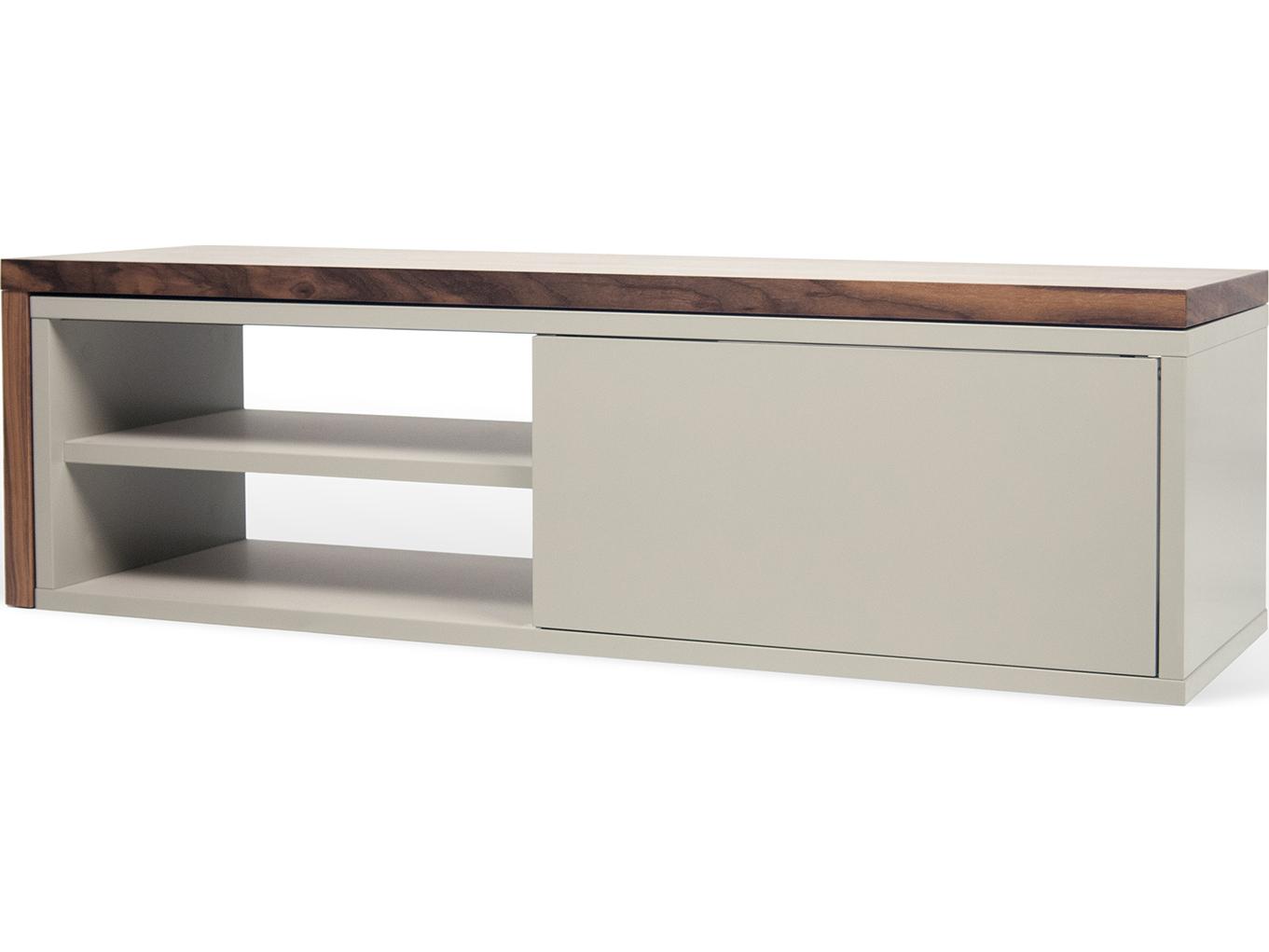 TemaHome Move 43" Walnut Wood Matte Grey Media Console